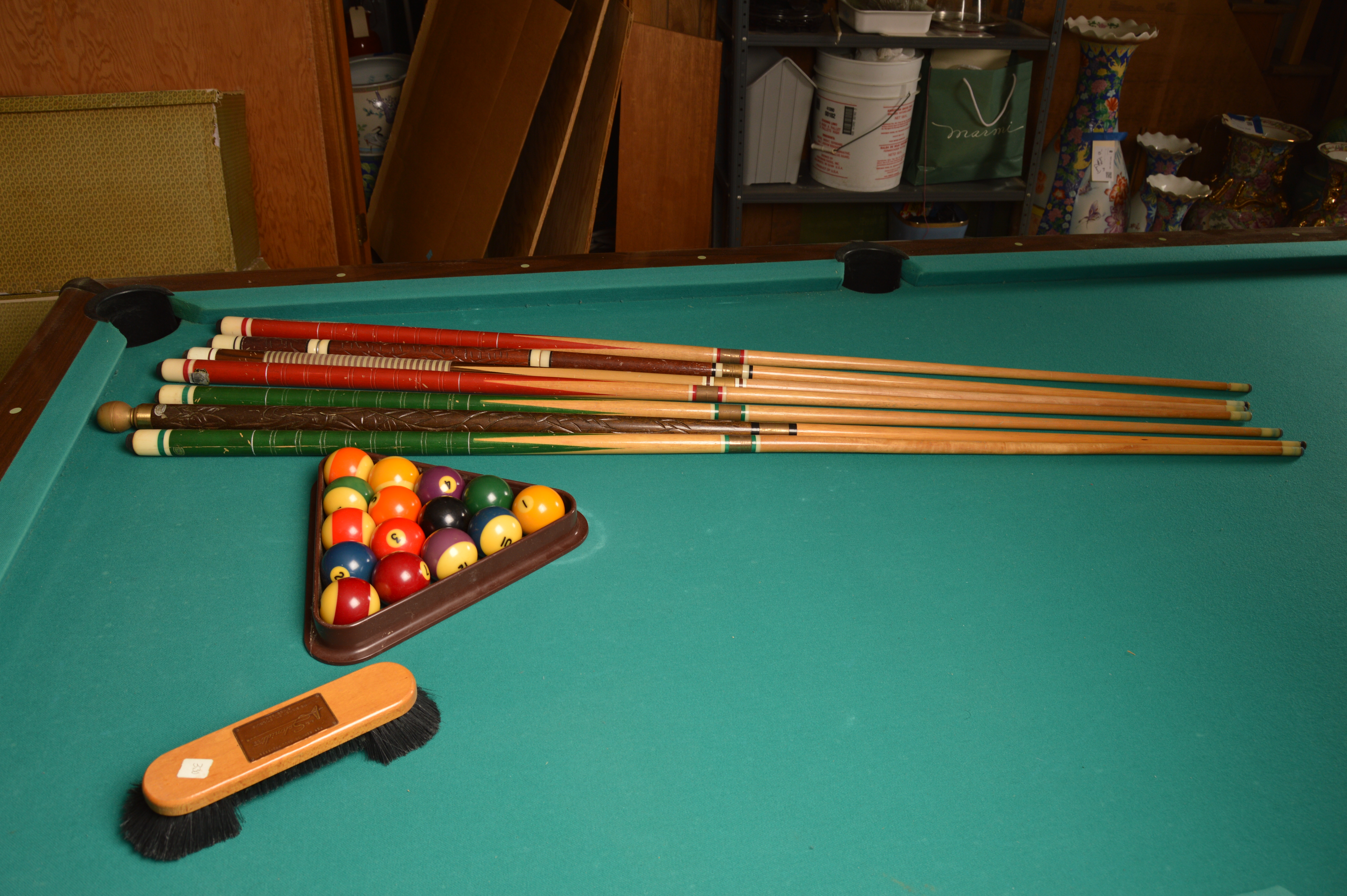 Vintage Jordan Billiards Table with Accessories