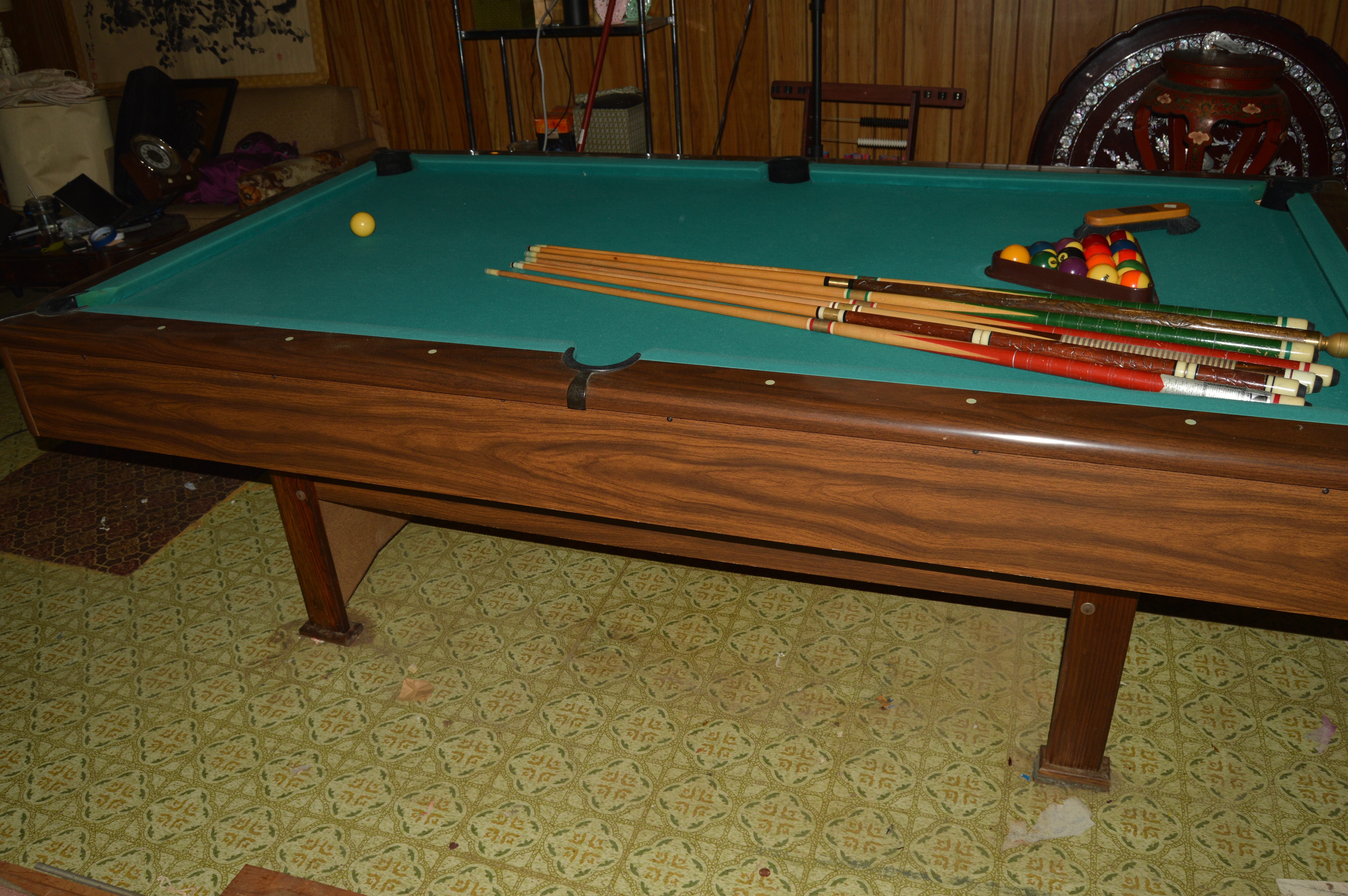 Vintage Jordan Billiards Table with Accessories
