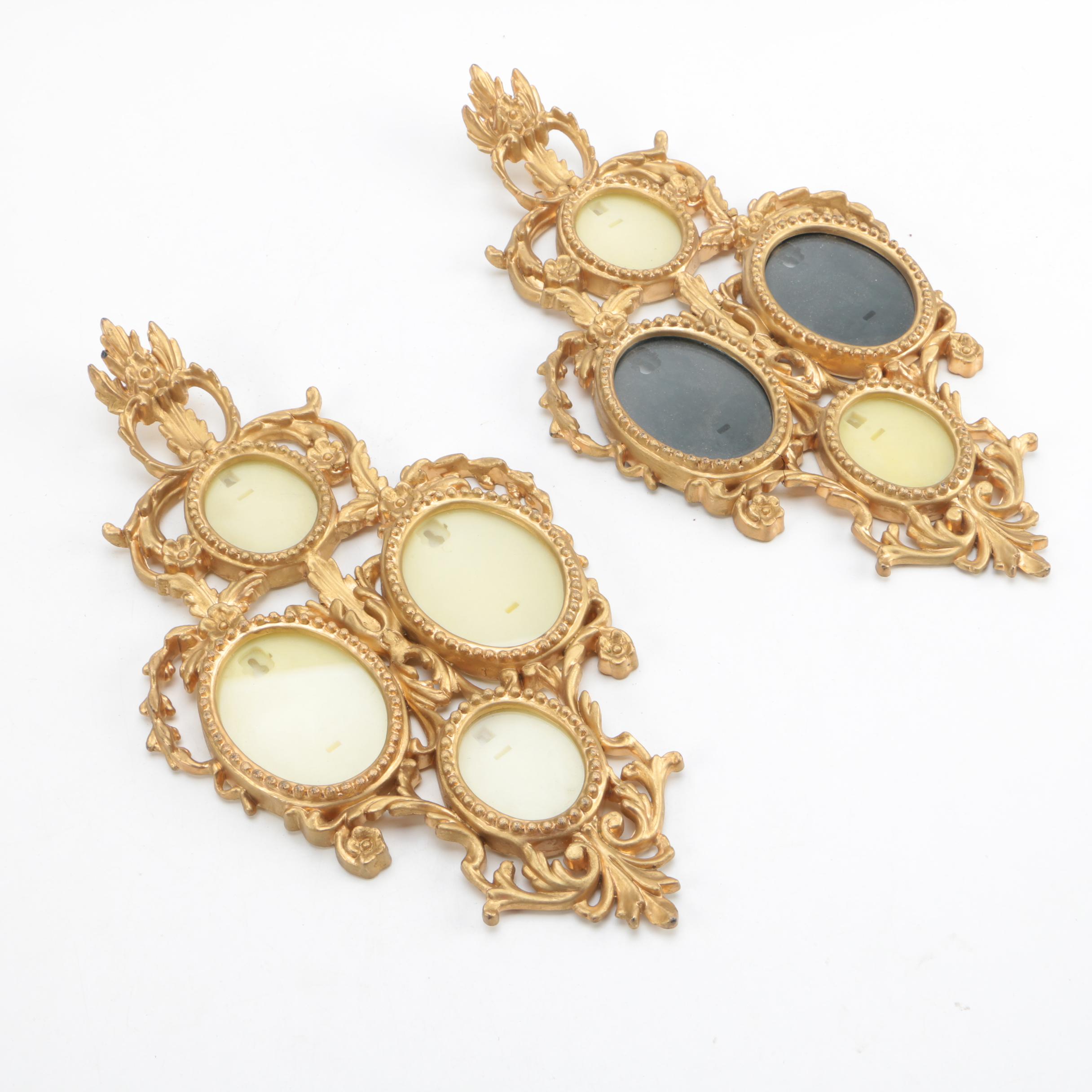 Gold Tone Wood Wall Frames and Framed Wall Mirror