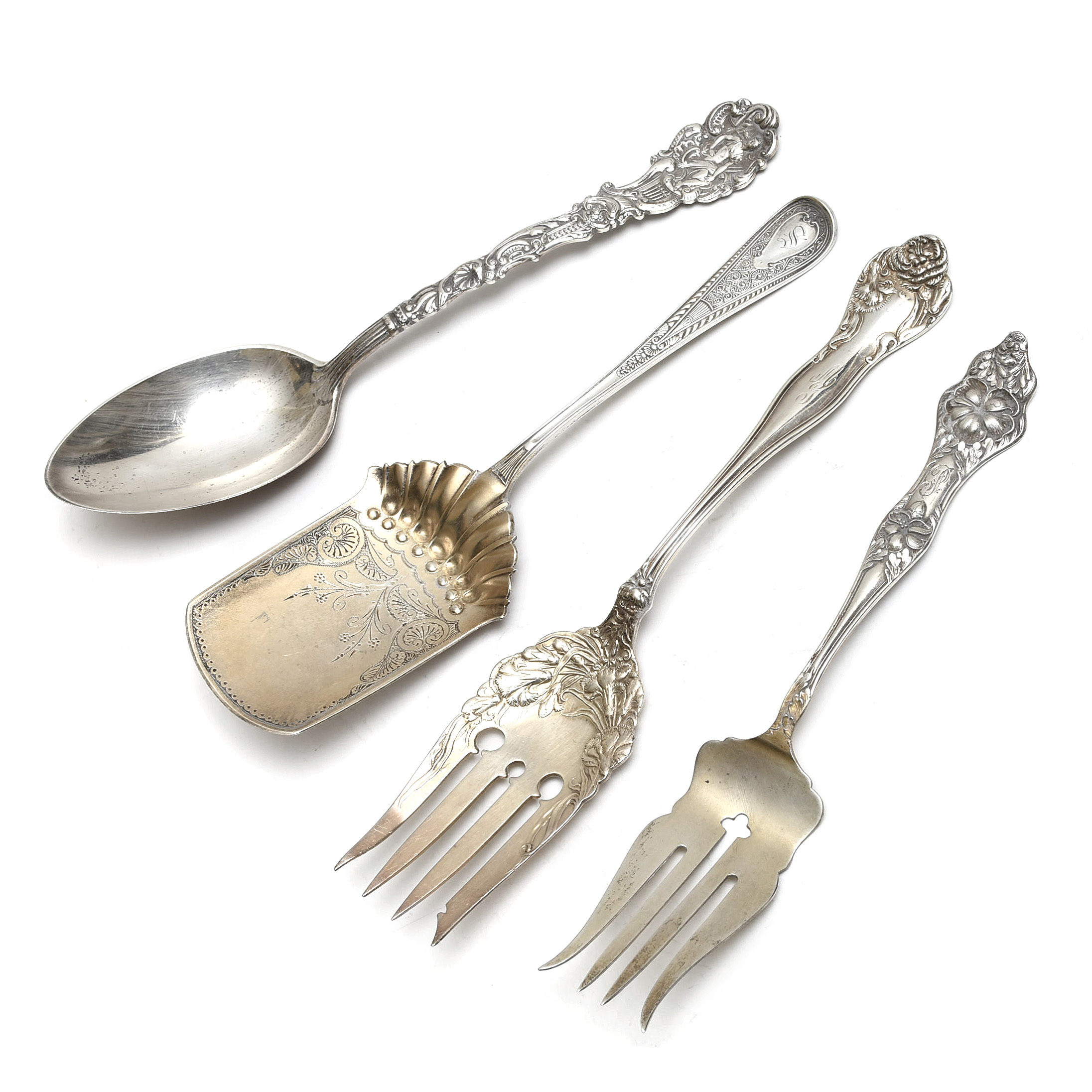 Assortment of Antique Sterling Silver Serving Utensils