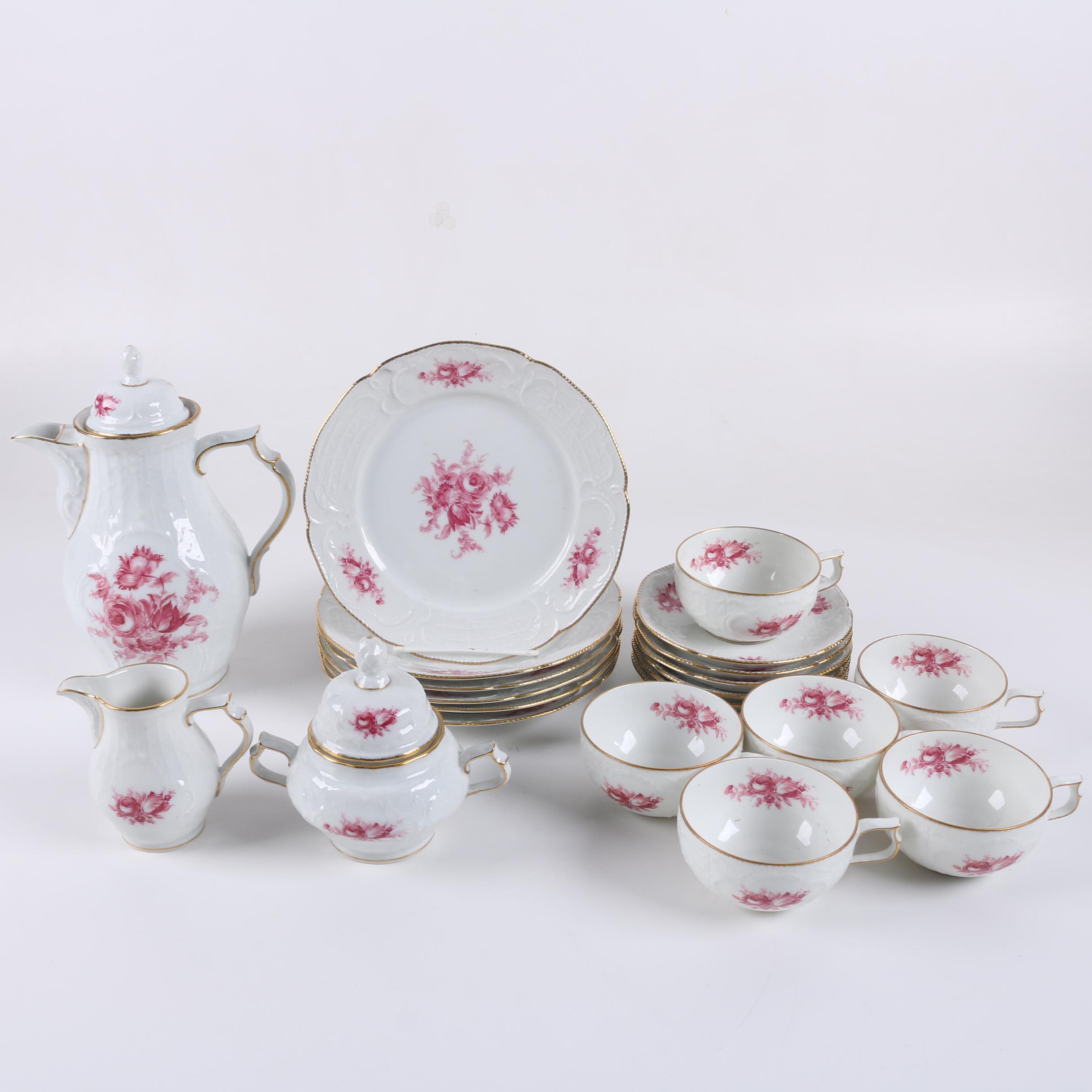 1960's Rosenthal "Pink Rose" Sanssouci Porcelain Coffee Service
