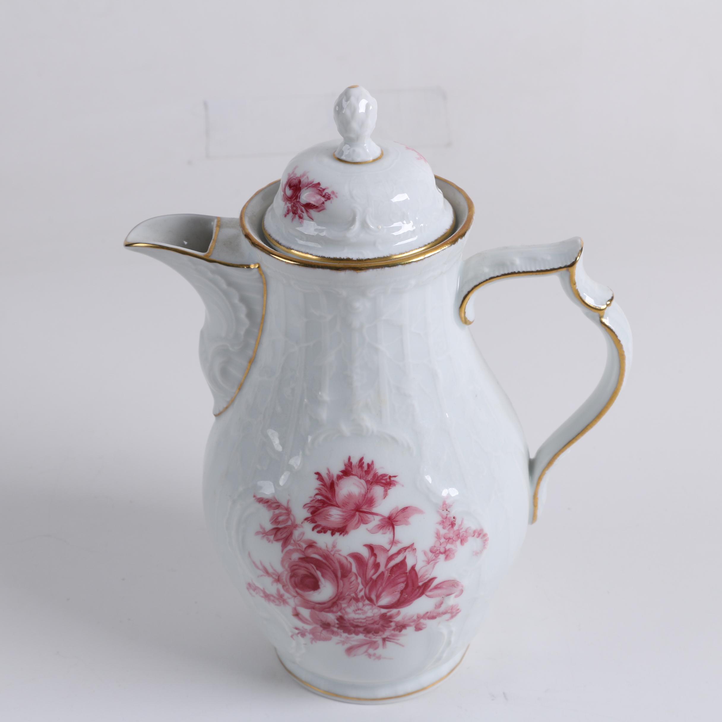 1960's Rosenthal "Pink Rose" Sanssouci Porcelain Coffee Service