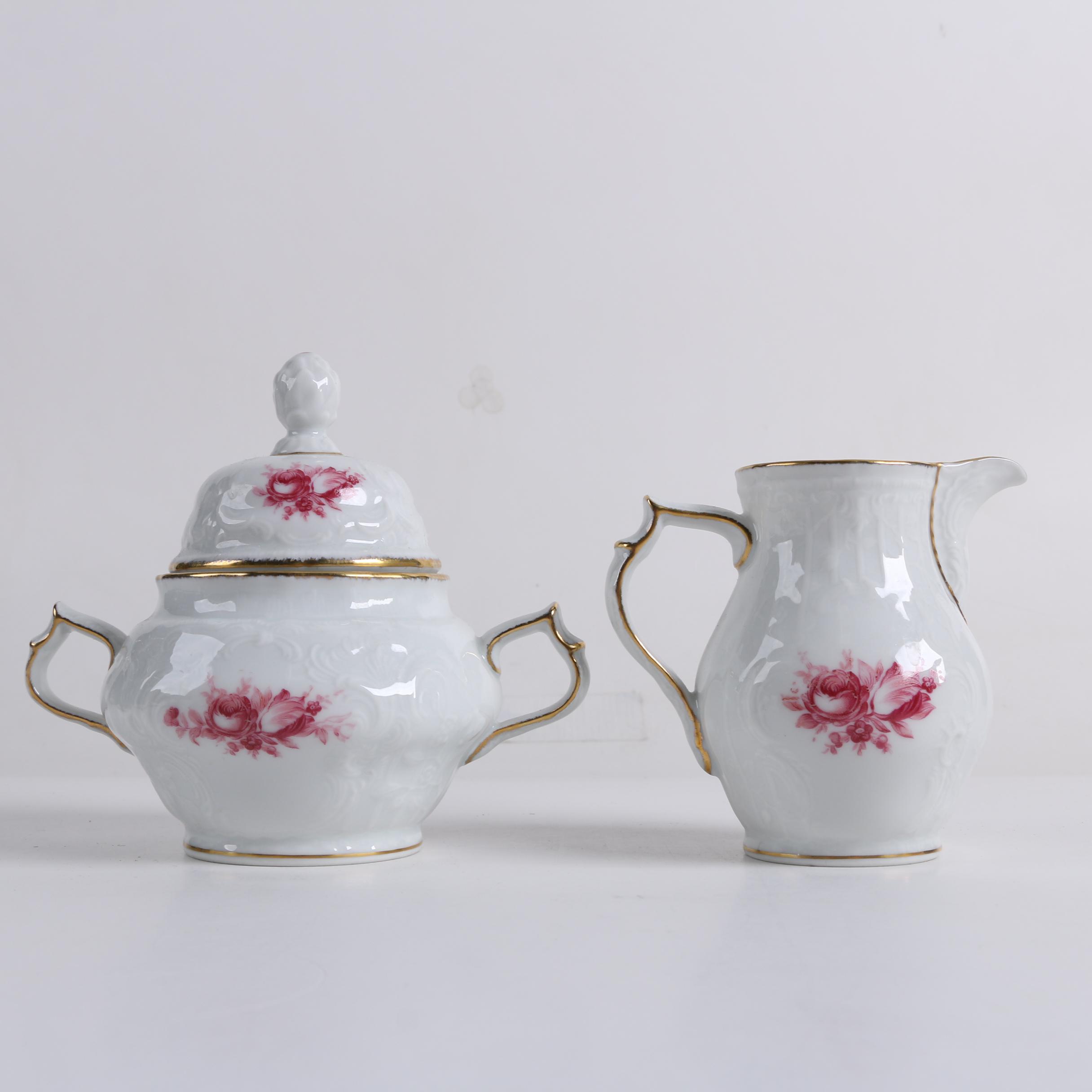 1960's Rosenthal "Pink Rose" Sanssouci Porcelain Coffee Service