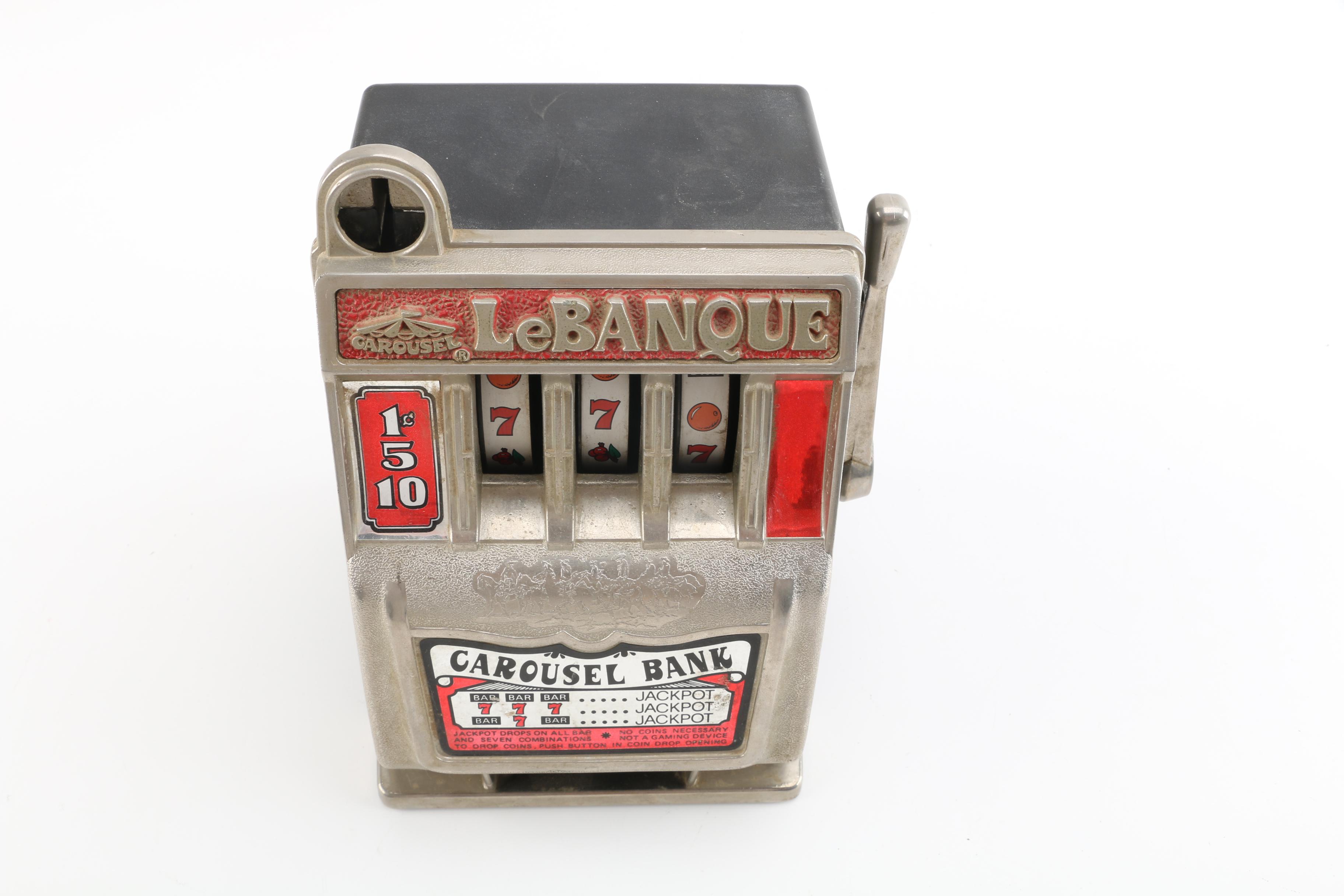Vintage LeBanque Carousel Toy Slot Machine Coin Bank