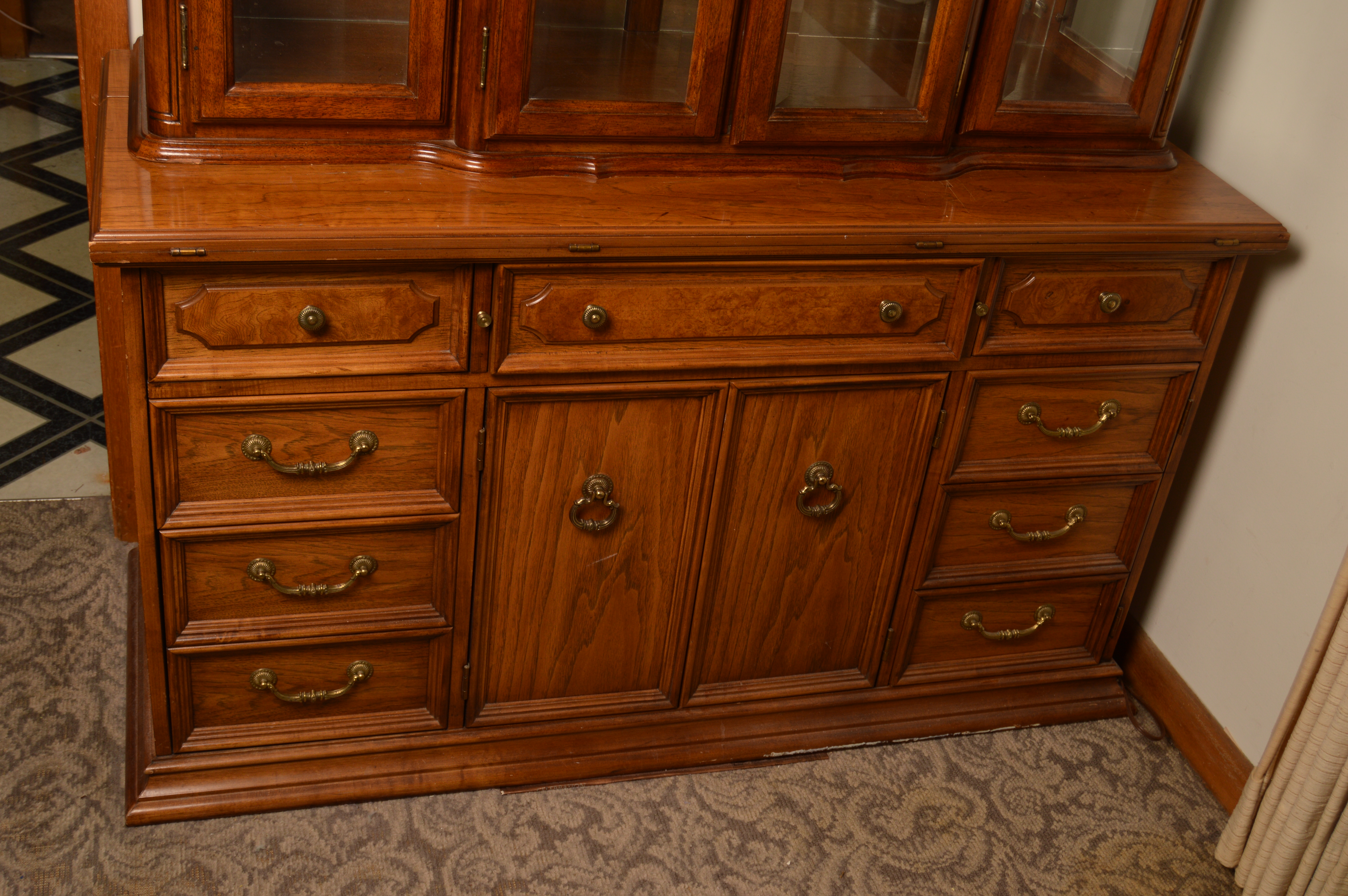 Vintage Two-Piece China Cabinet by Thomasville