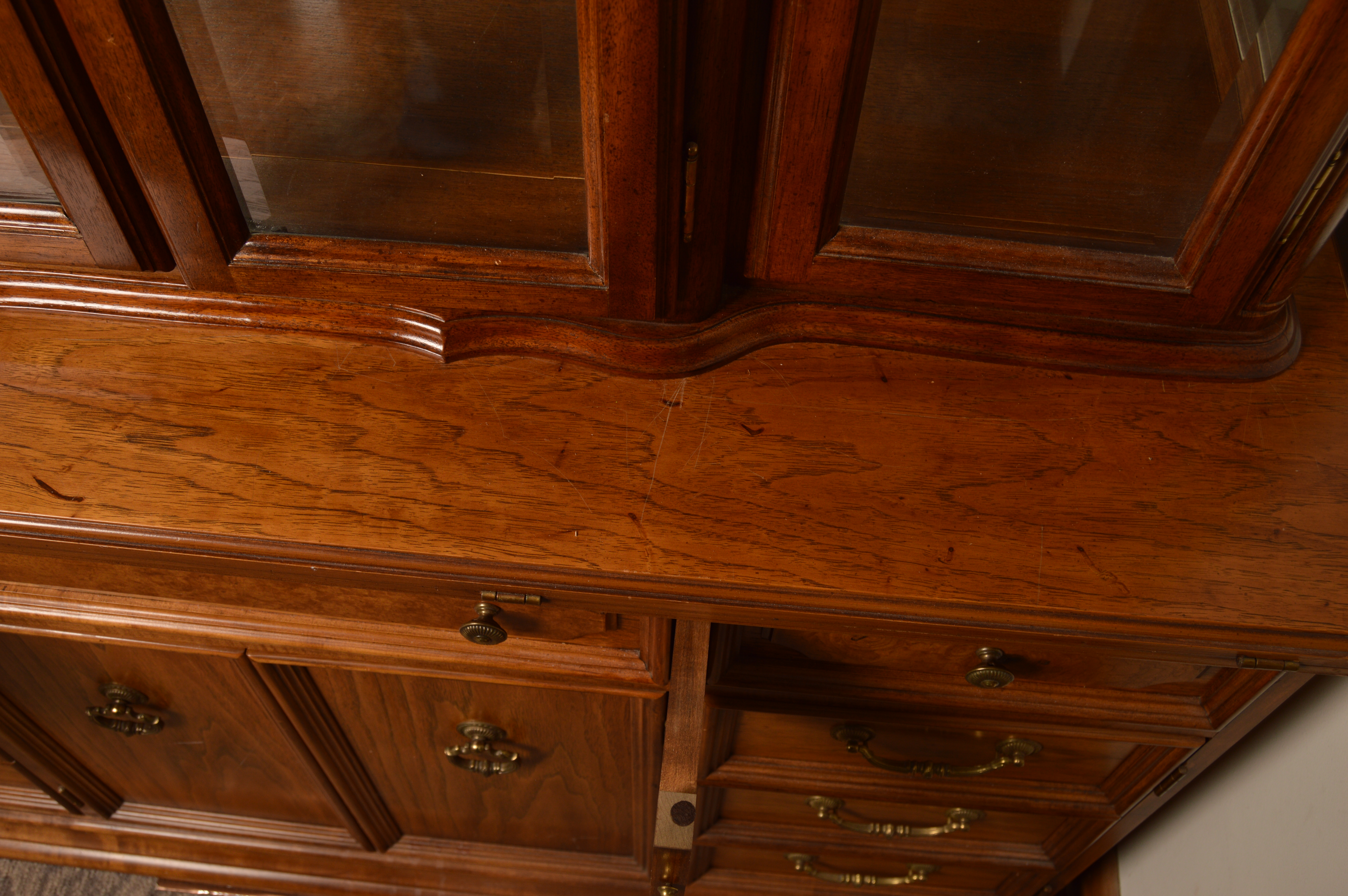 Vintage Two-Piece China Cabinet by Thomasville