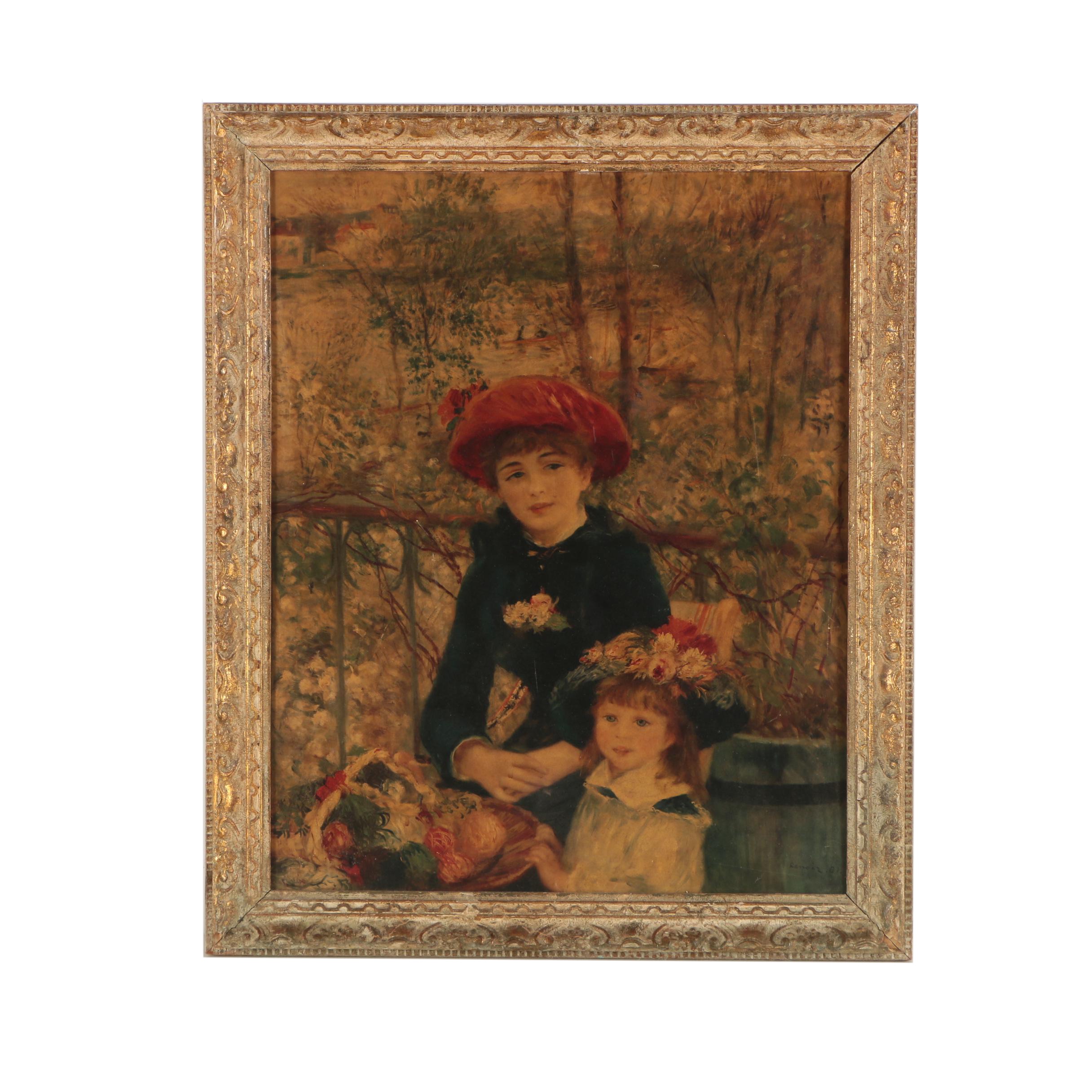 Offset Lithograph After Pierre-Auguste Renoir "Two Sisters (On the Terrace)"