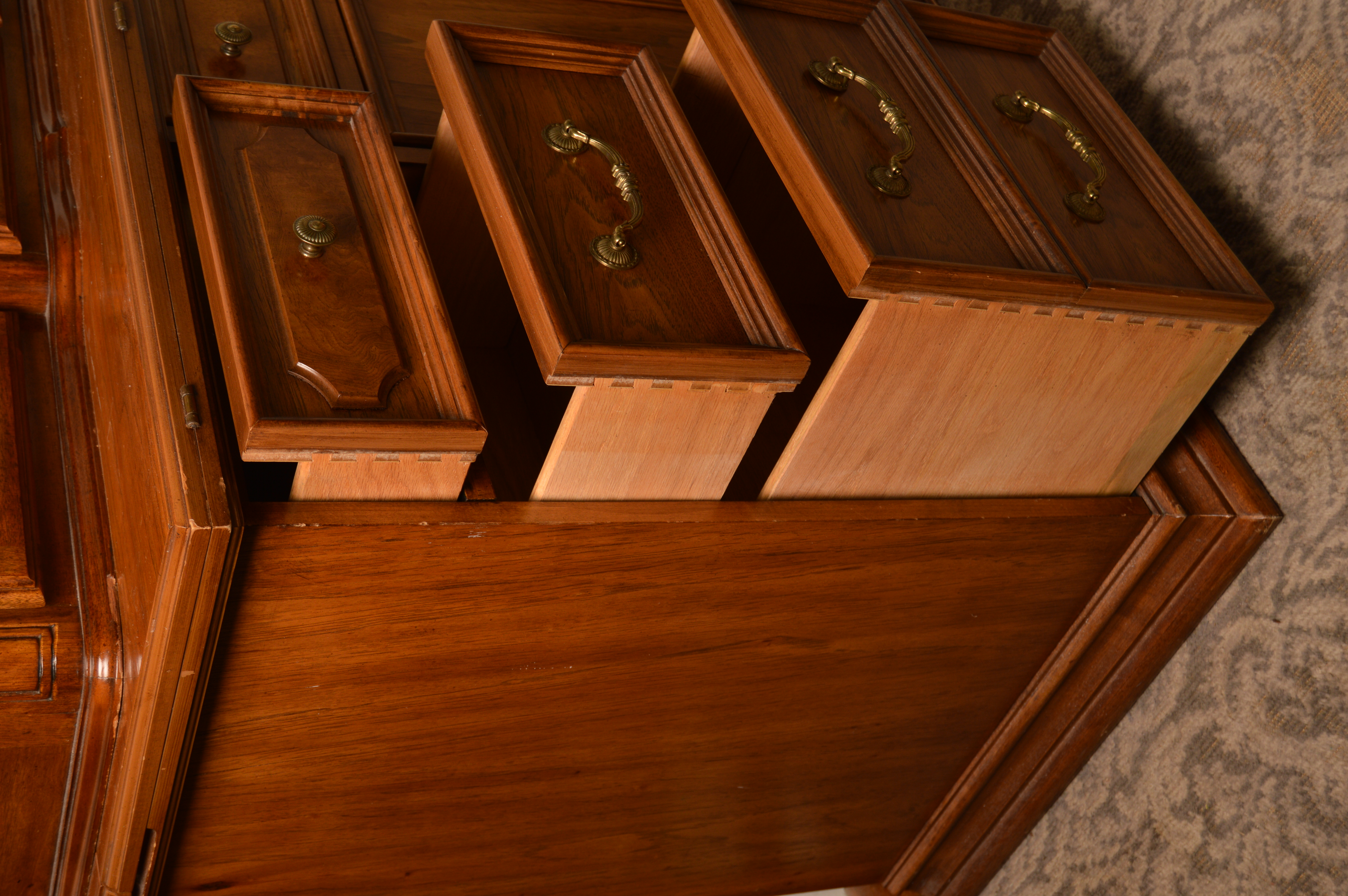 Vintage Two-Piece China Cabinet by Thomasville