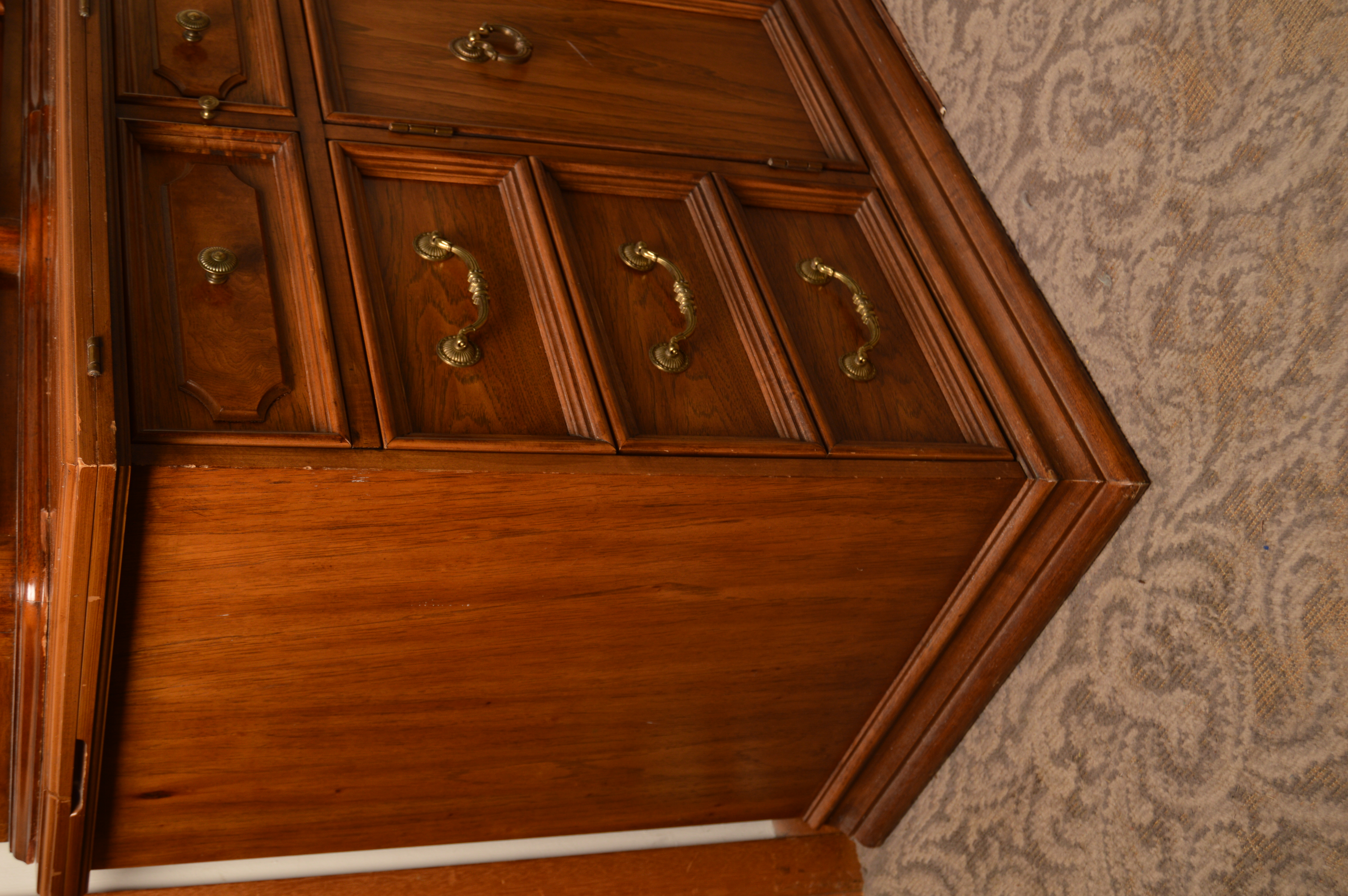 Vintage Two-Piece China Cabinet by Thomasville