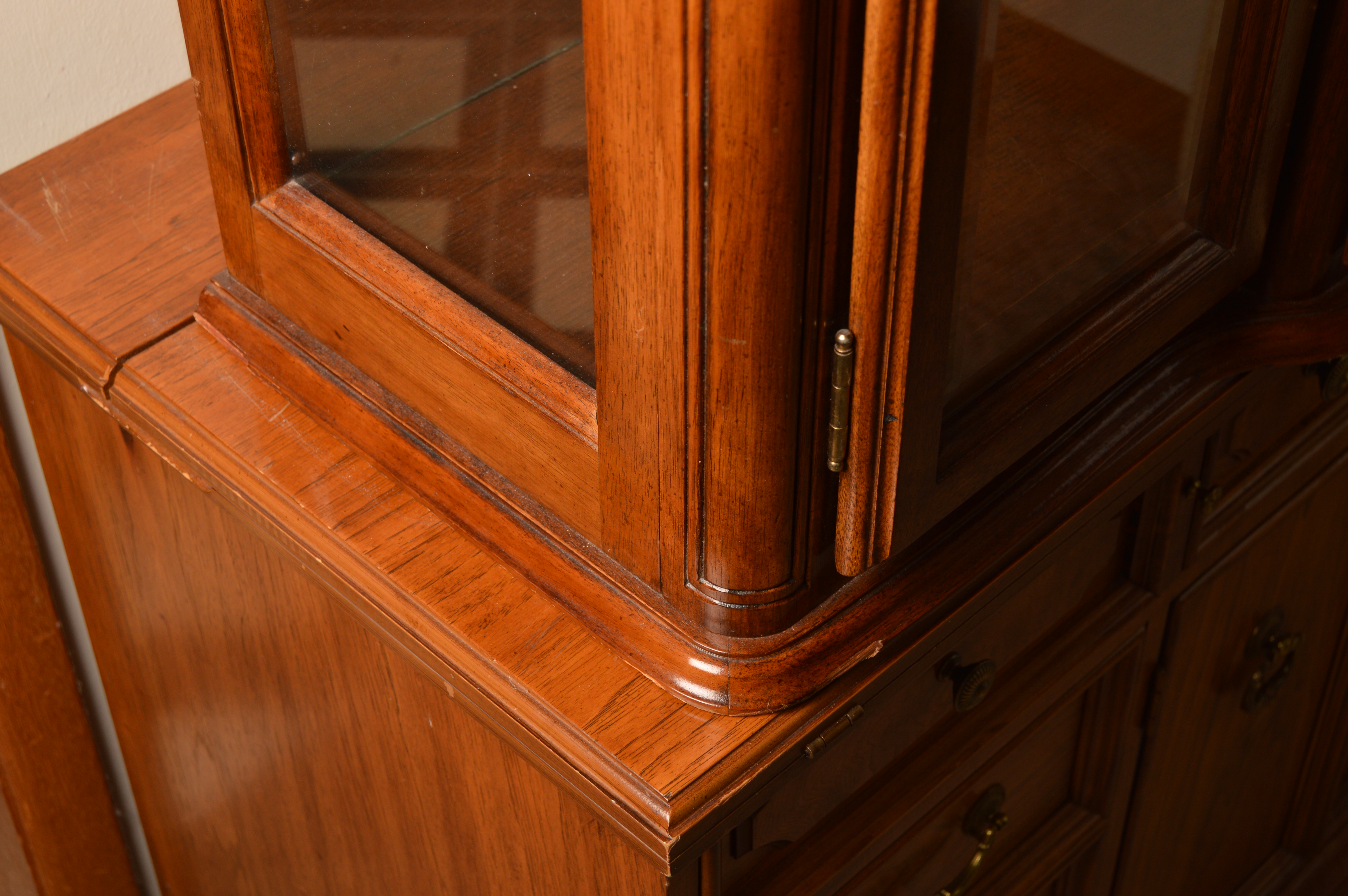 Vintage Two-Piece China Cabinet by Thomasville