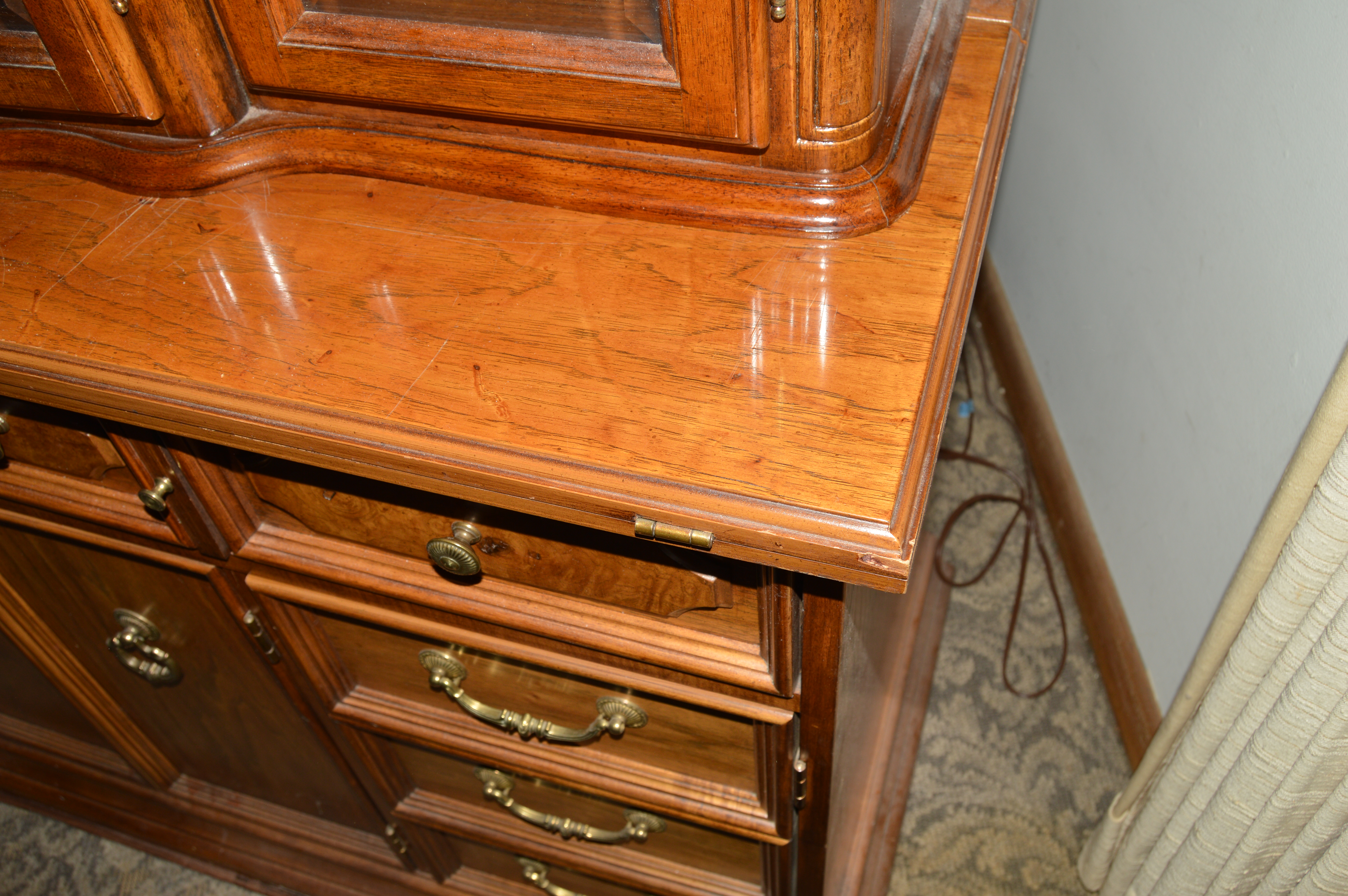 Vintage Two-Piece China Cabinet by Thomasville