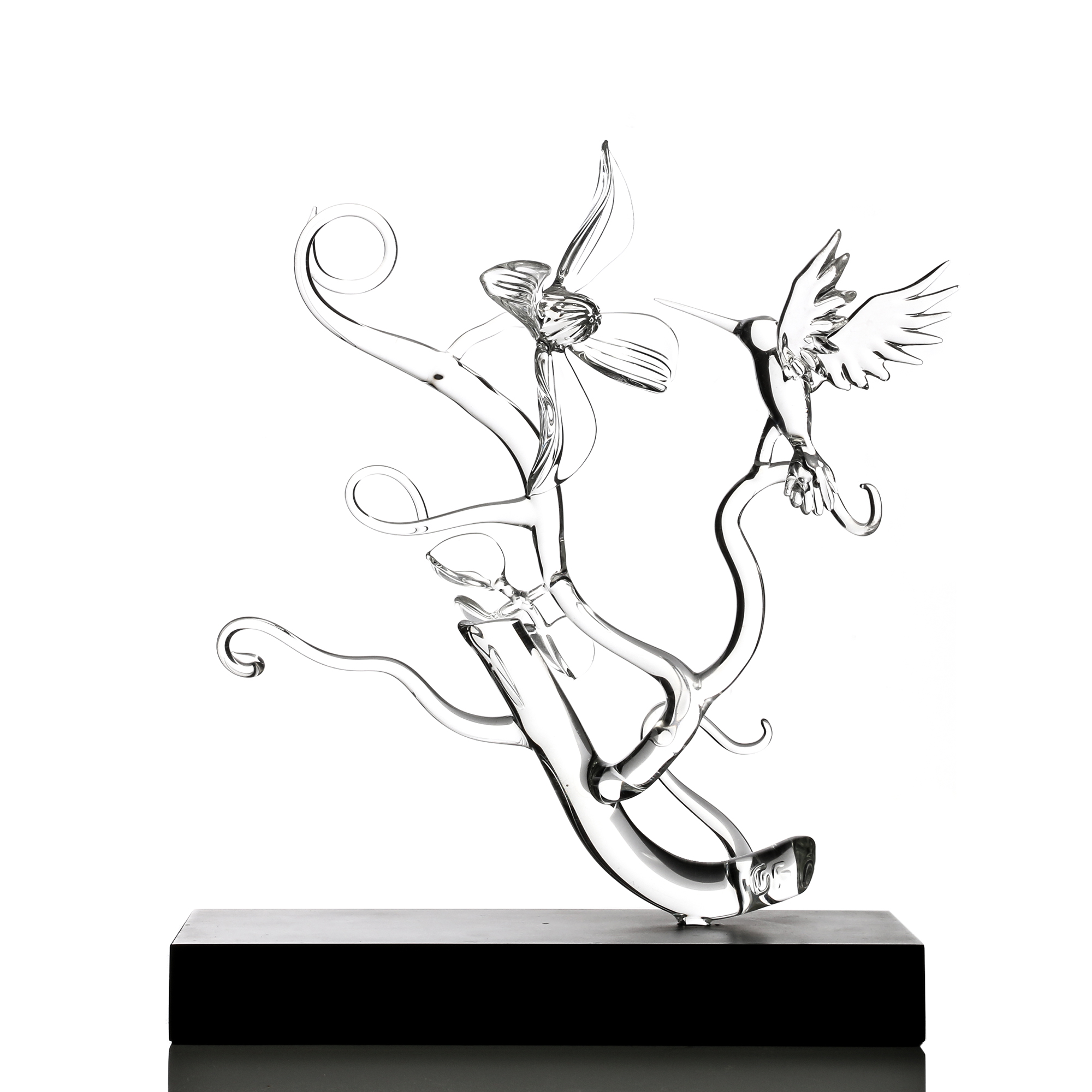 Hans Godo Fräbel Hummingbird Glass Sculpture