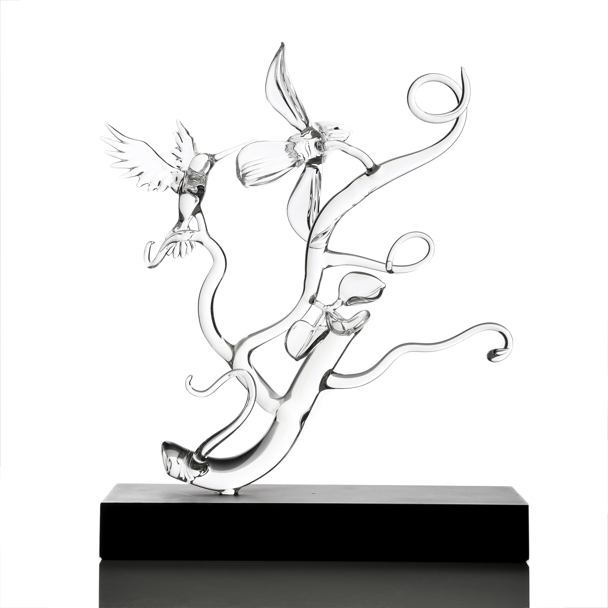 Hans Godo Fräbel Hummingbird Glass Sculpture