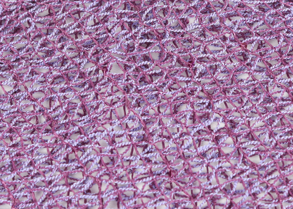 Prada Lilac Fishnet Open Weave Knit Shawl, Made in Italy