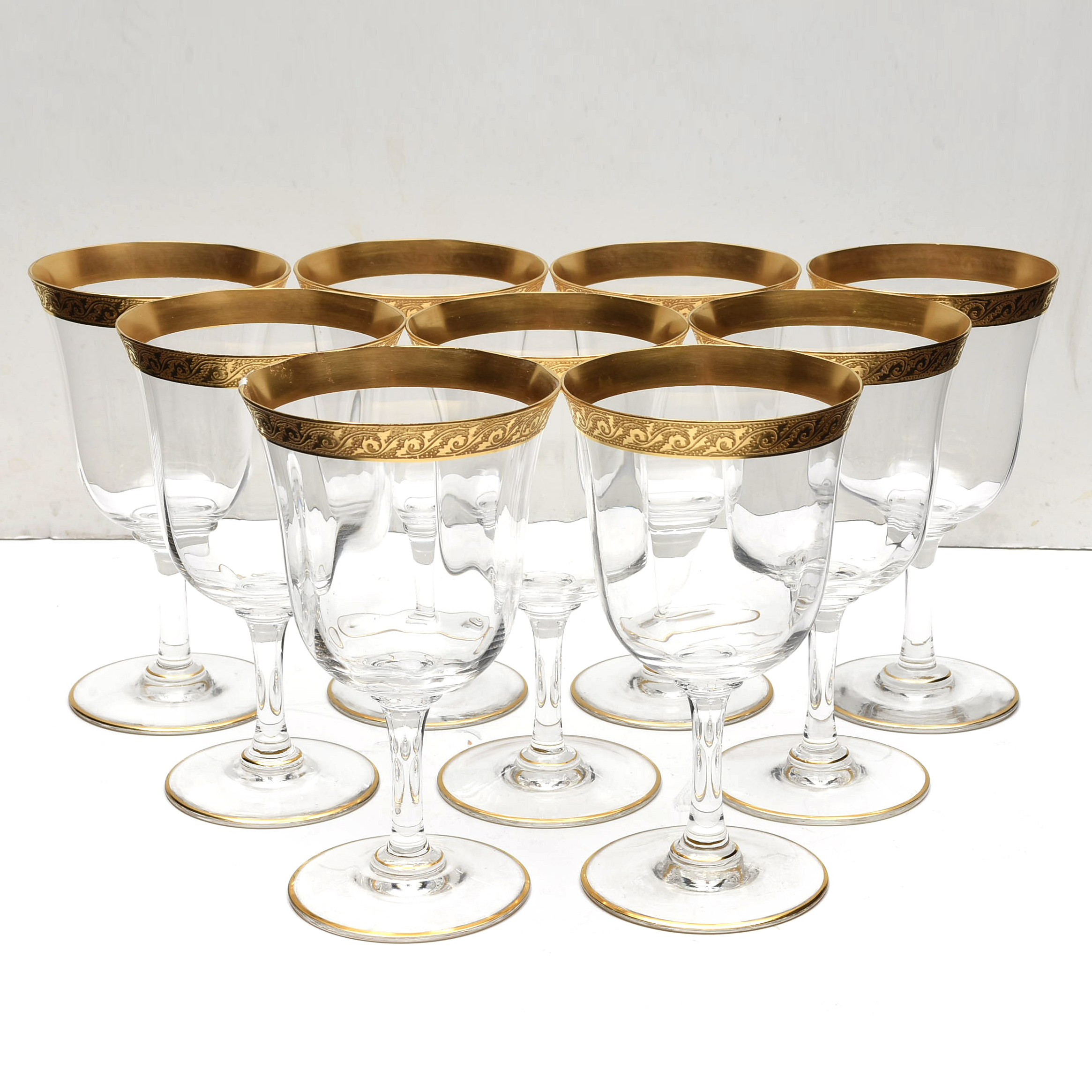 Crystal Stemware With Gold Rim