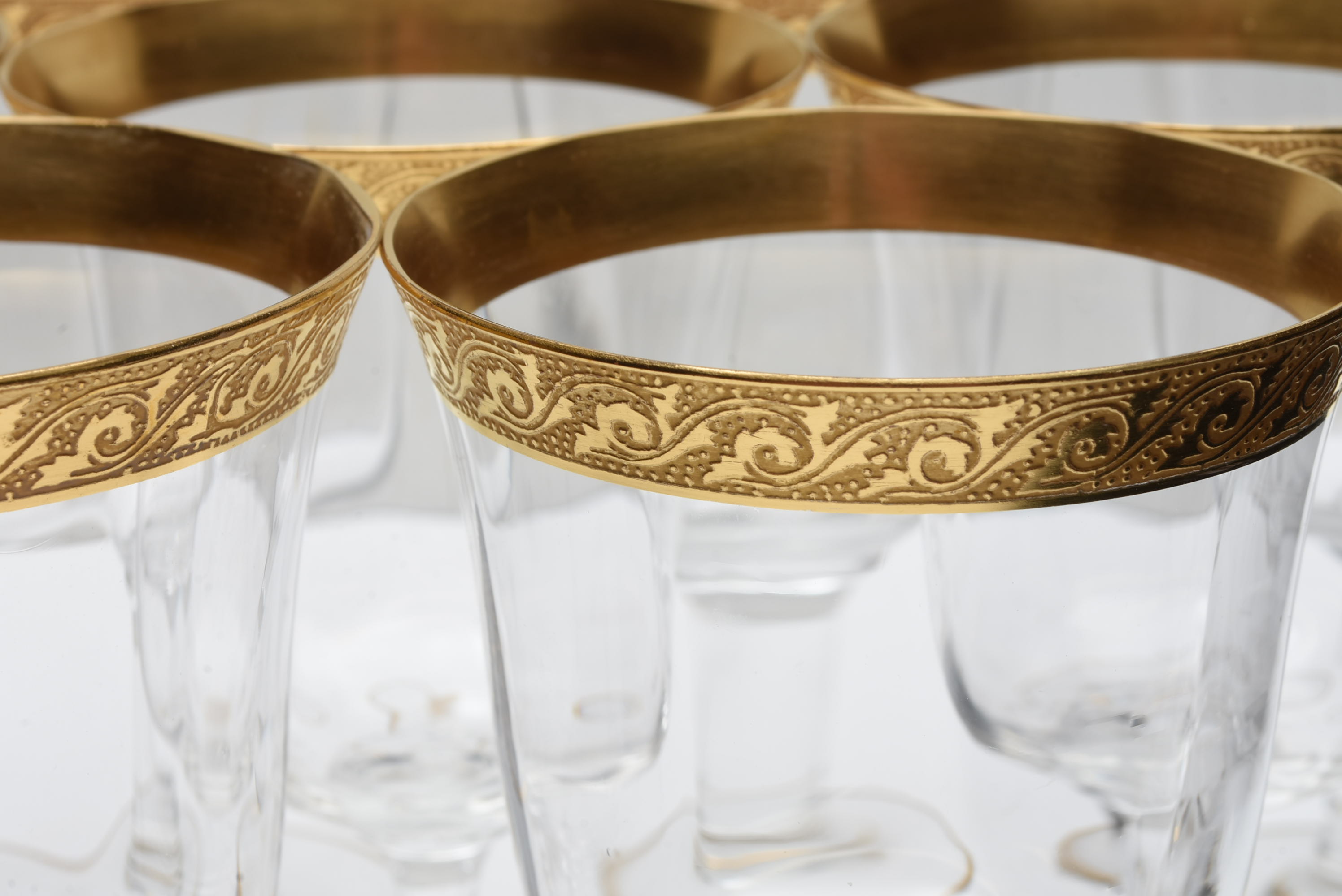 Crystal Stemware With Gold Rim
