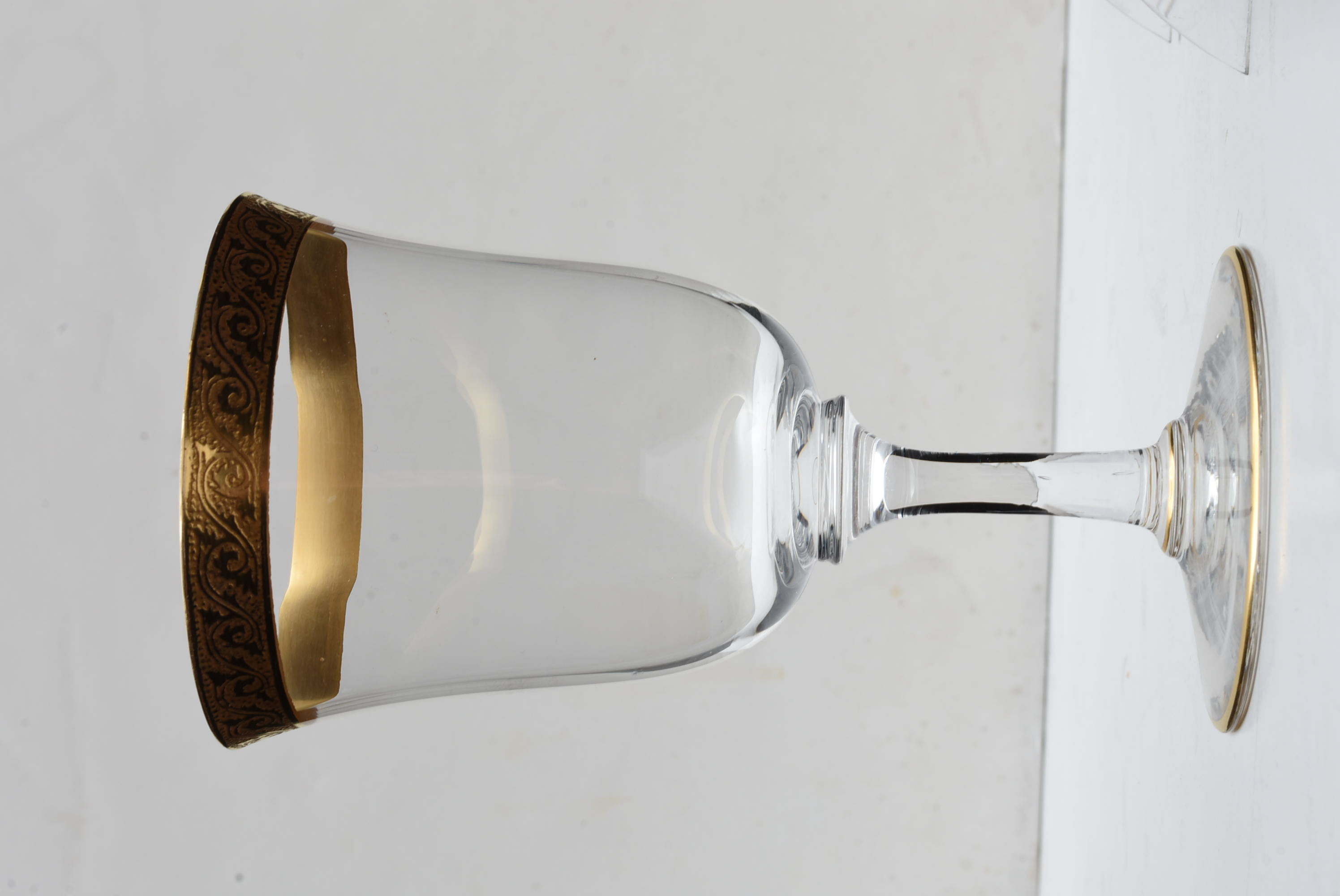 Crystal Stemware With Gold Rim