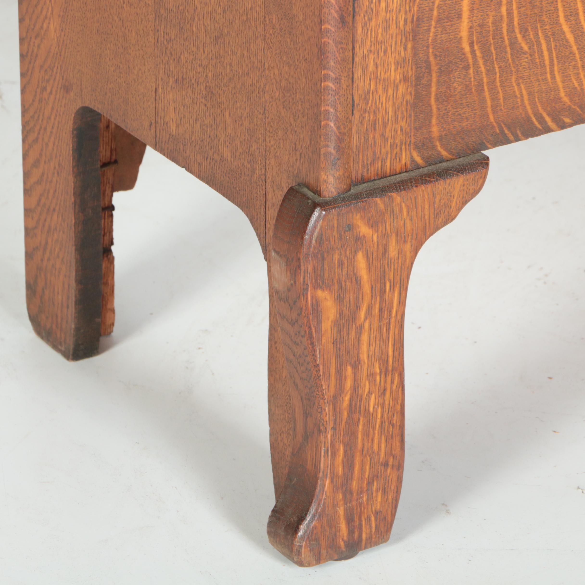 Vintage Victorian Style Oak Side by Side Chifferobe with Fall Front and Mirror