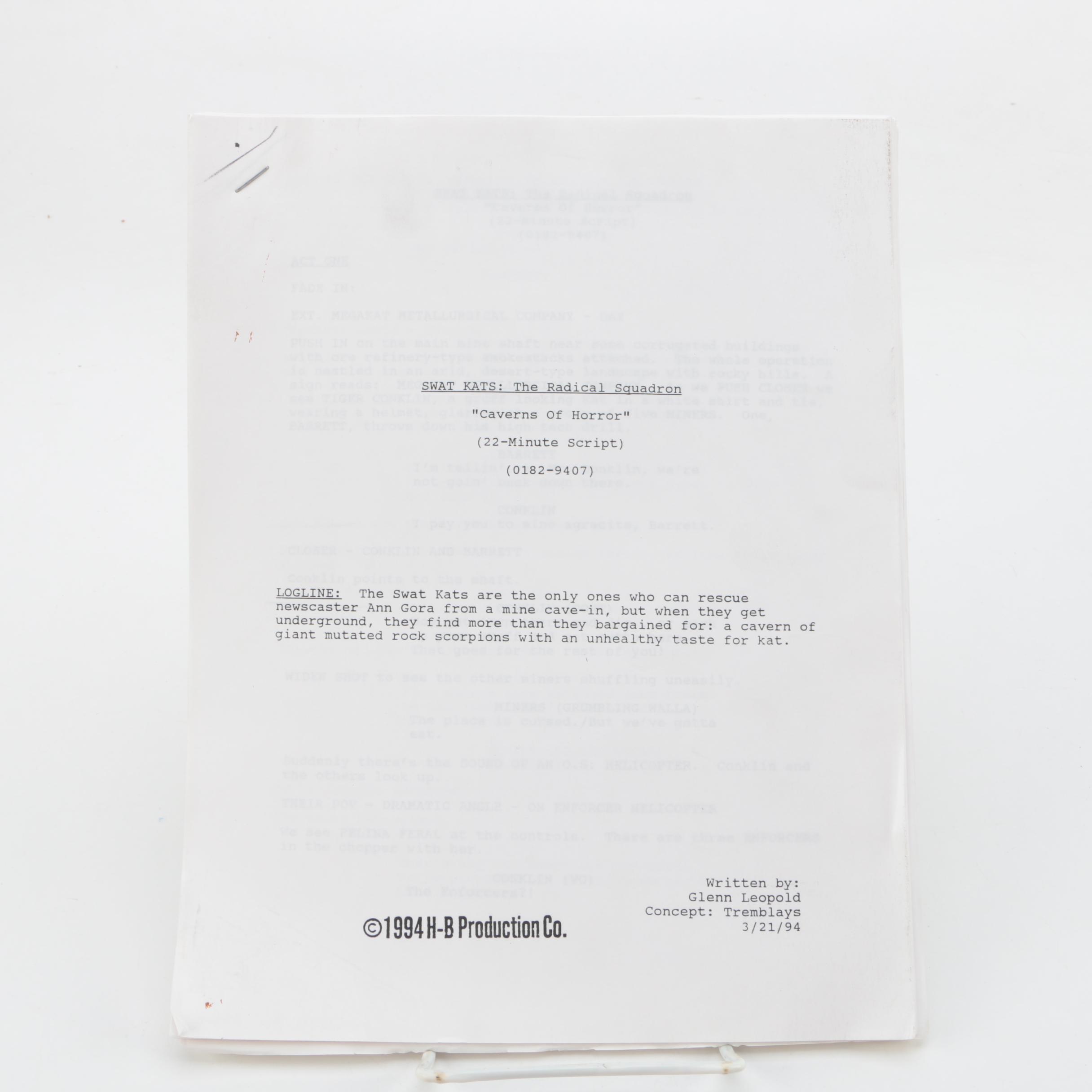 Script for Cartoon Series Swat Kats: The Radical Squadron