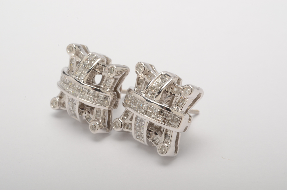 Johnny Dang & Co. 14K White Gold 1.20 CTW Diamond Earrings