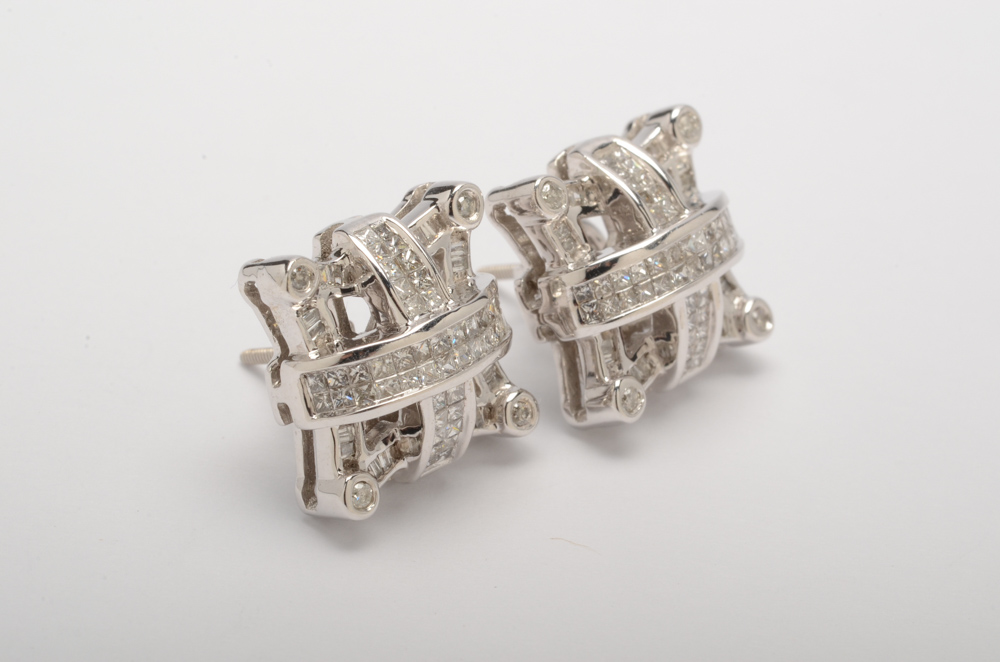 Johnny Dang & Co. 14K White Gold 1.20 CTW Diamond Earrings