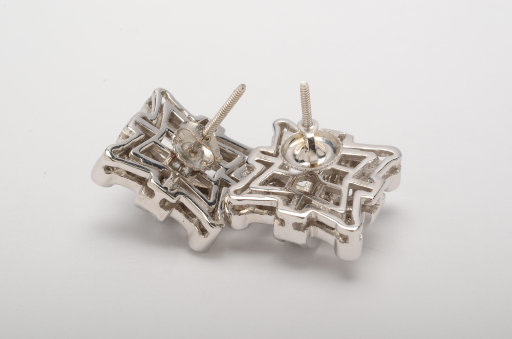 Johnny Dang & Co. 14K White Gold 1.20 CTW Diamond Earrings