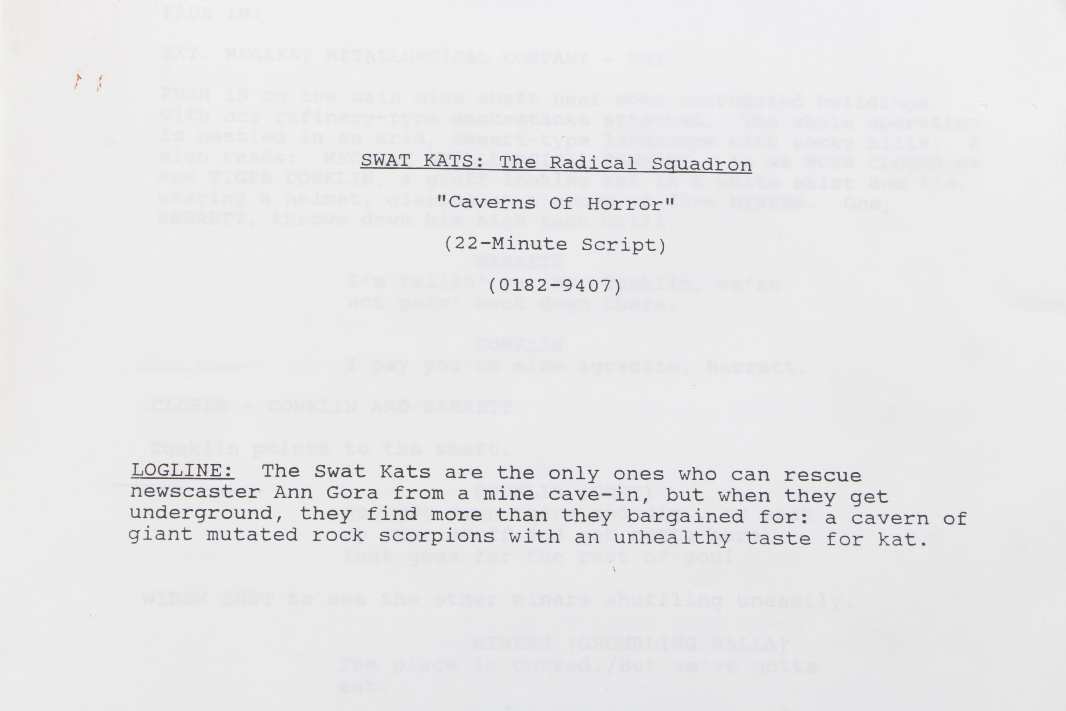 Script for Cartoon Series Swat Kats: The Radical Squadron