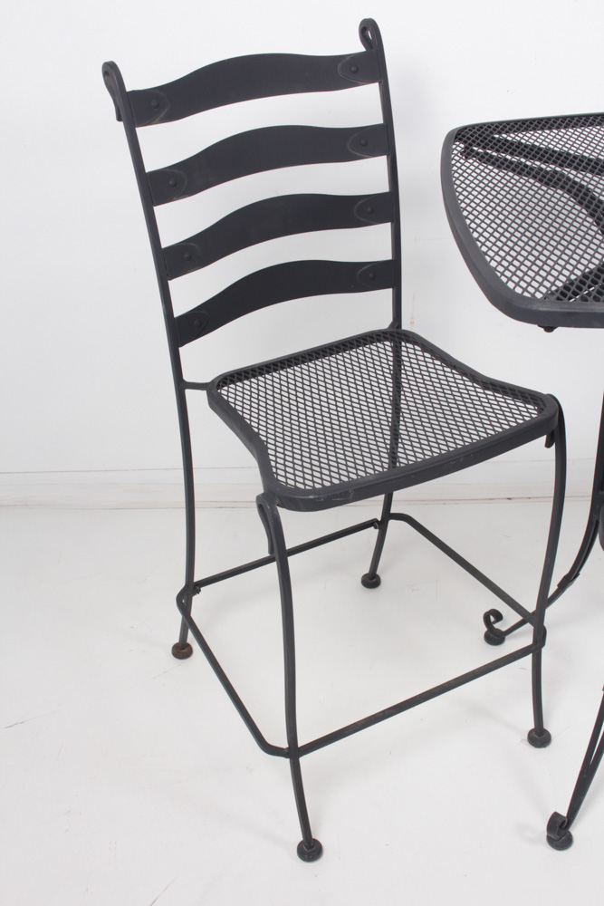 Wrought Metal High Top Table and Chairs