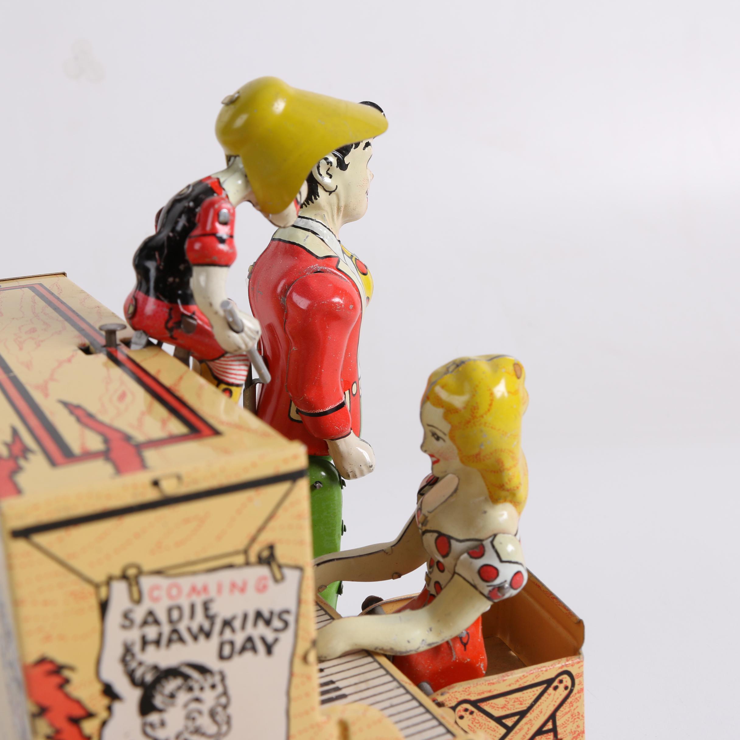 1945 "Li'l Abner" Dogpatch Band Tin Wind-Up Musical Toy by Unique Art Mfg. Co.