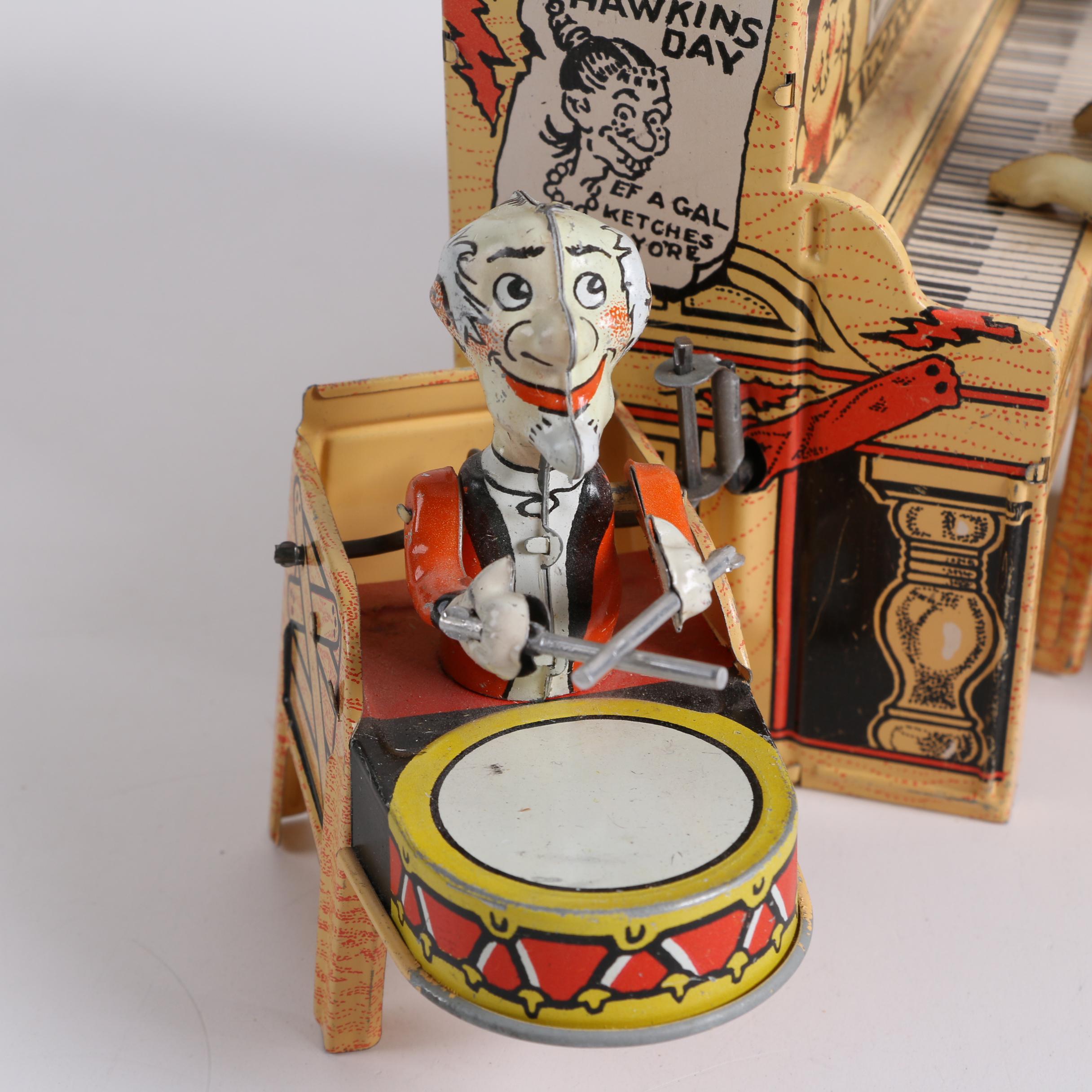 1945 "Li'l Abner" Dogpatch Band Tin Wind-Up Musical Toy by Unique Art Mfg. Co.
