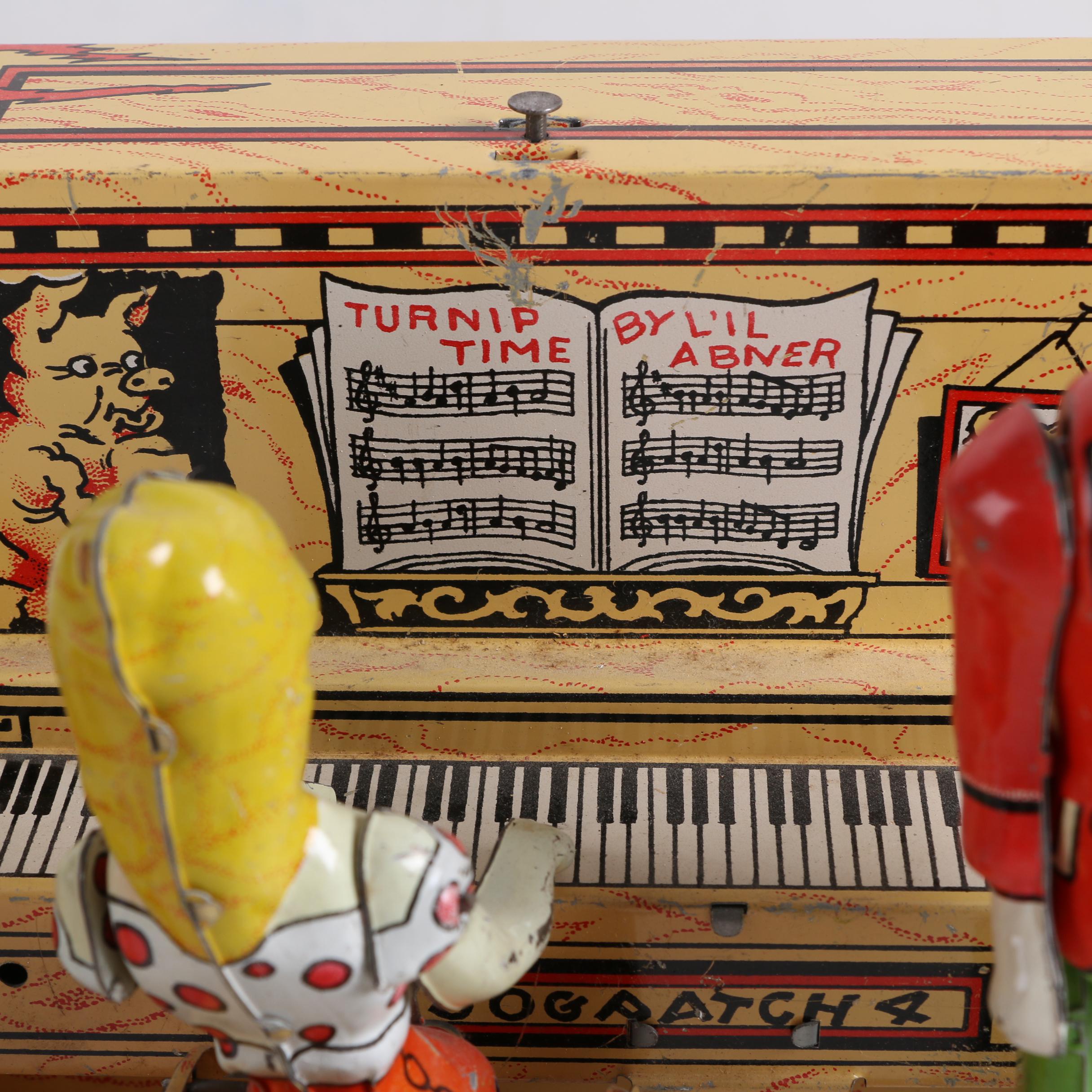 1945 "Li'l Abner" Dogpatch Band Tin Wind-Up Musical Toy by Unique Art Mfg. Co.