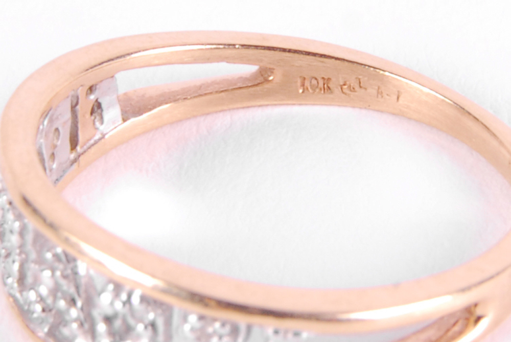 10K Yellow Gold "I Love You" Diamond Ring