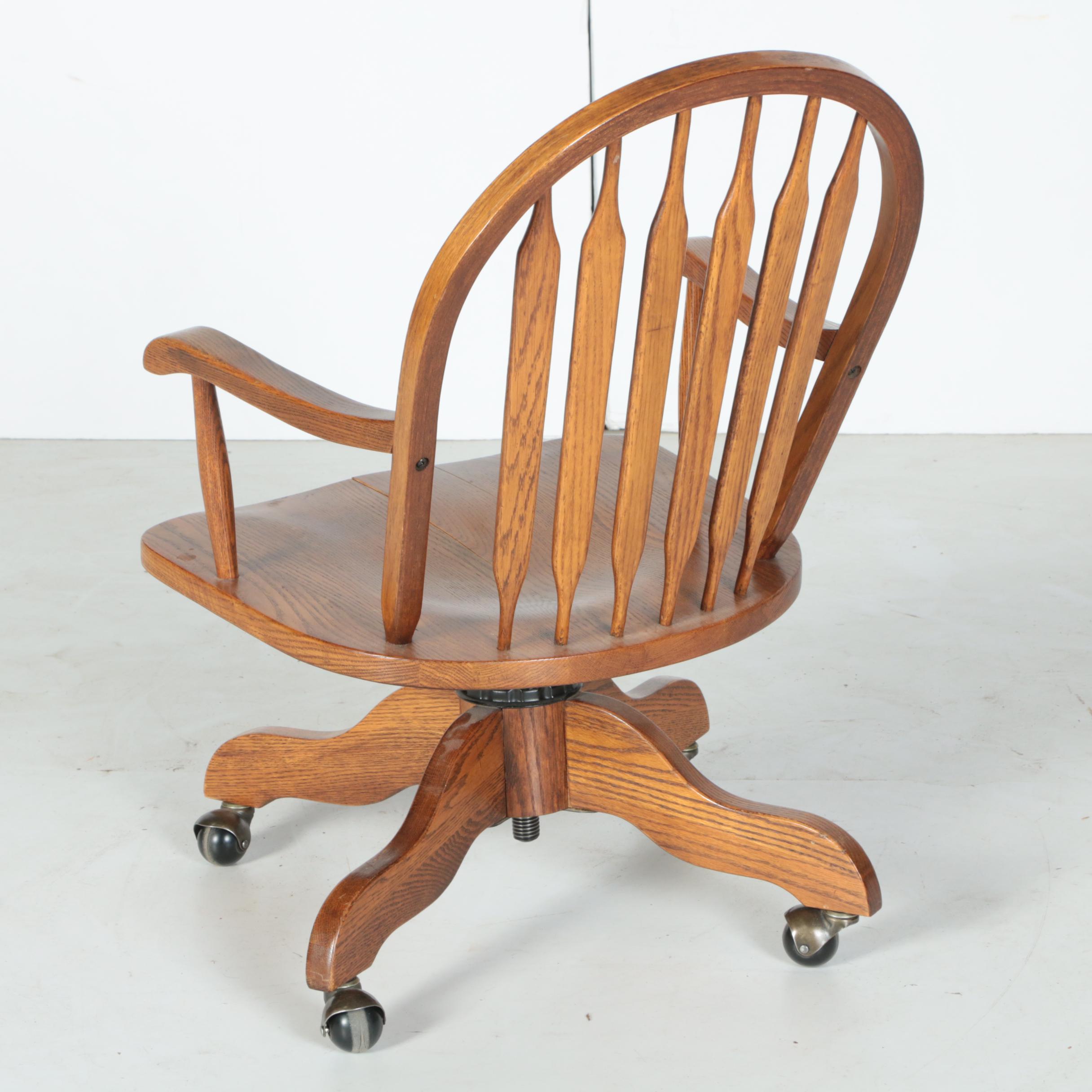 Oak Swivel Desk Chair