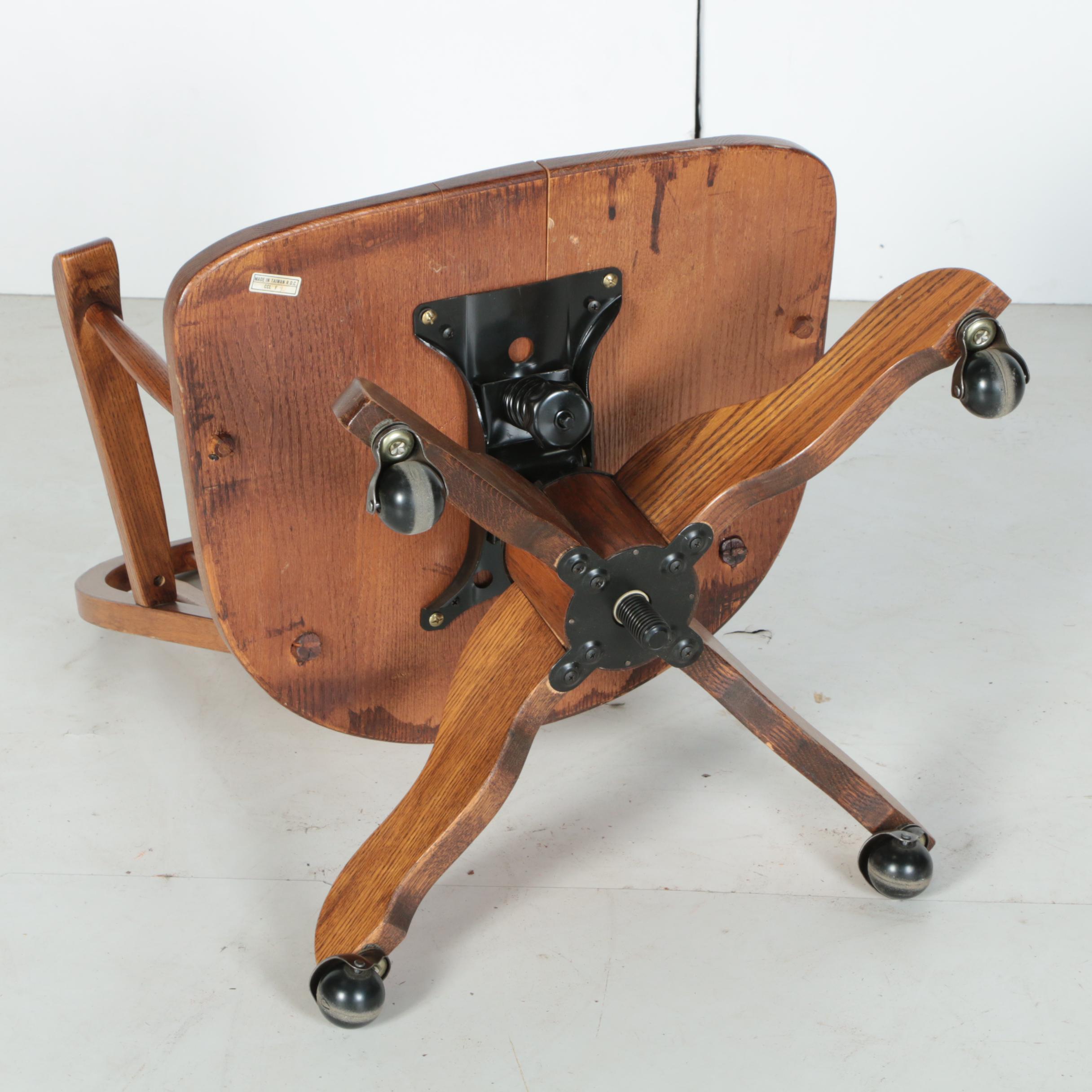 Oak Swivel Desk Chair