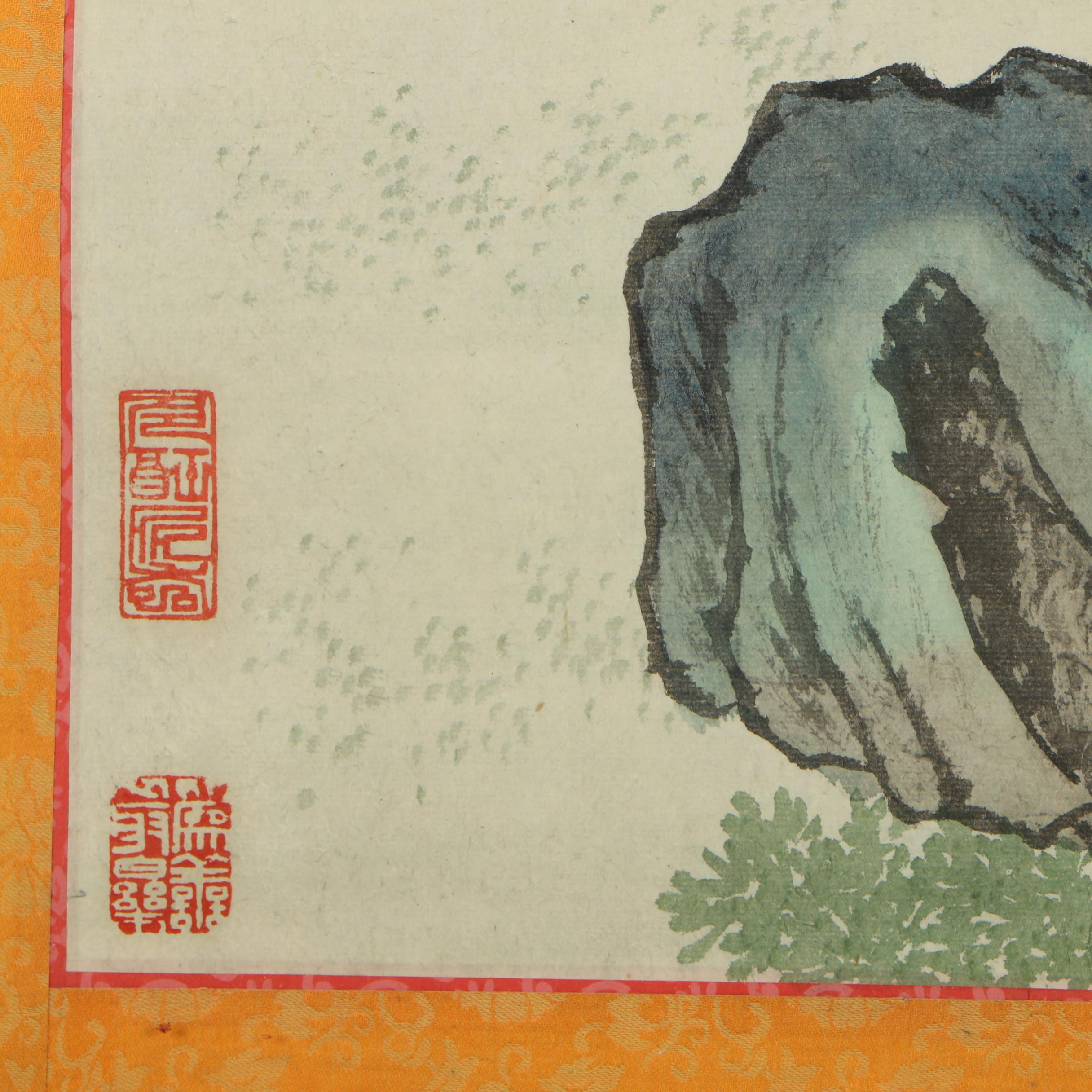 Chinese "One Hundred Boys" Gouache Painting of Figures