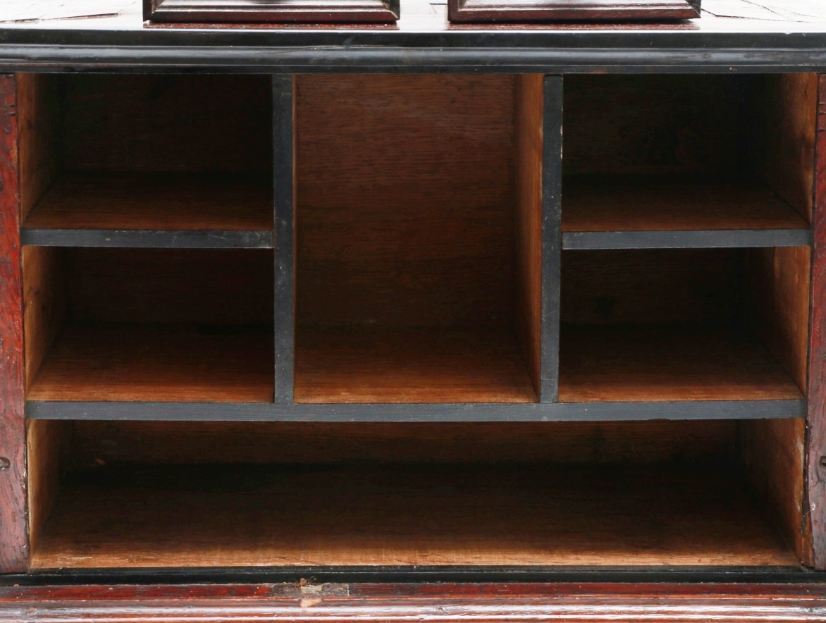 Antique Dutch Snakewood, Ebony, and East Indian Rosewood Parquetry Spice Cabinet