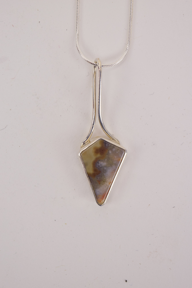 Savane's Silver Sterling Agate Necklace and Ring