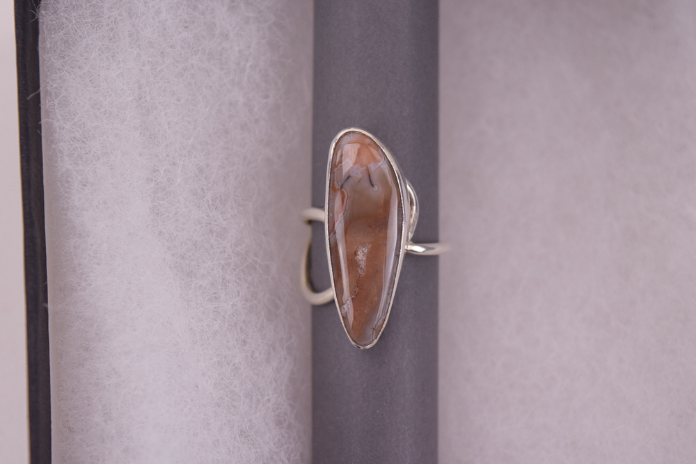 Savane's Silver Sterling Agate Necklace and Ring