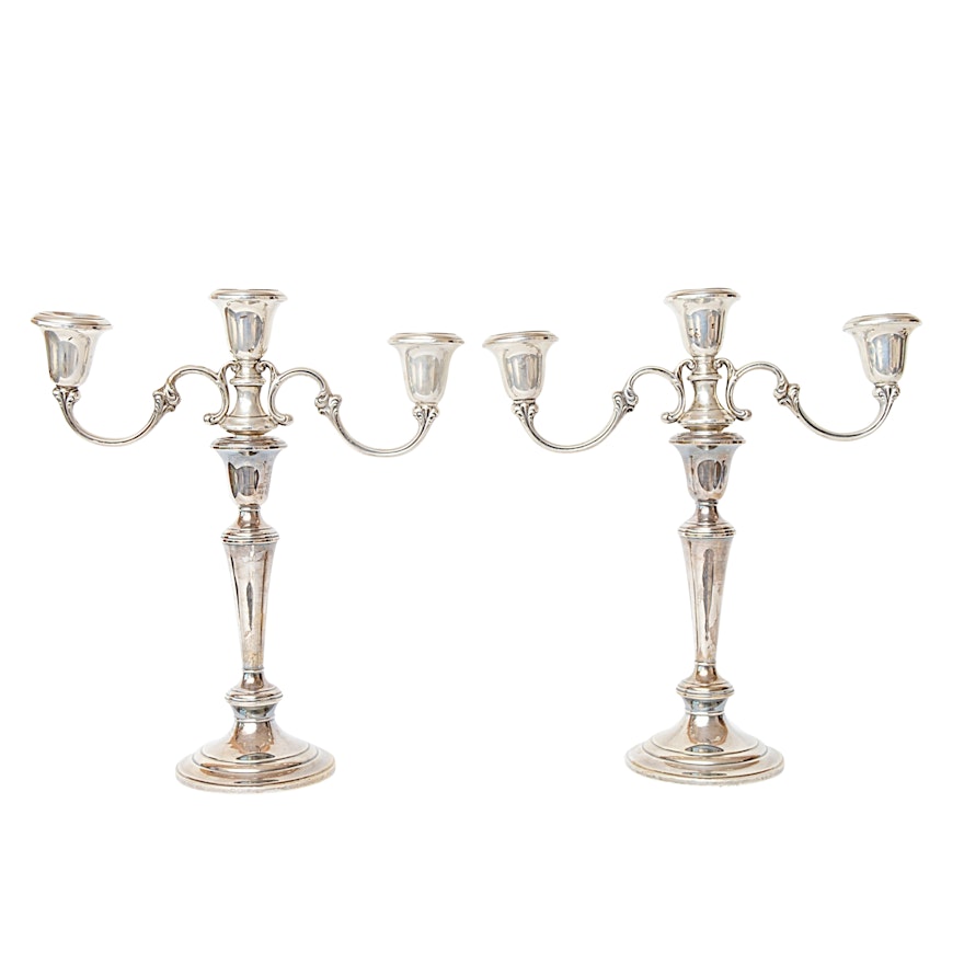 Pair of Vintage Gorham Sterling Silver Candelabra