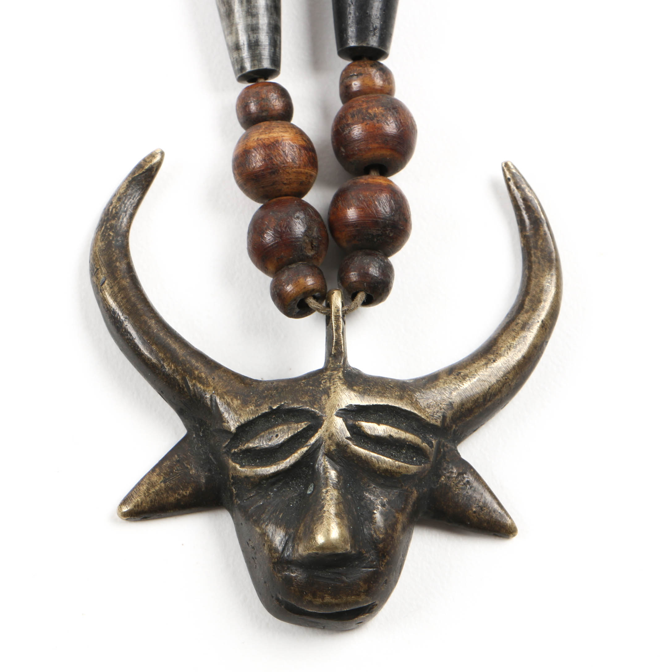 Grouping of Jewelry Including Necklace with Bronze Bull
