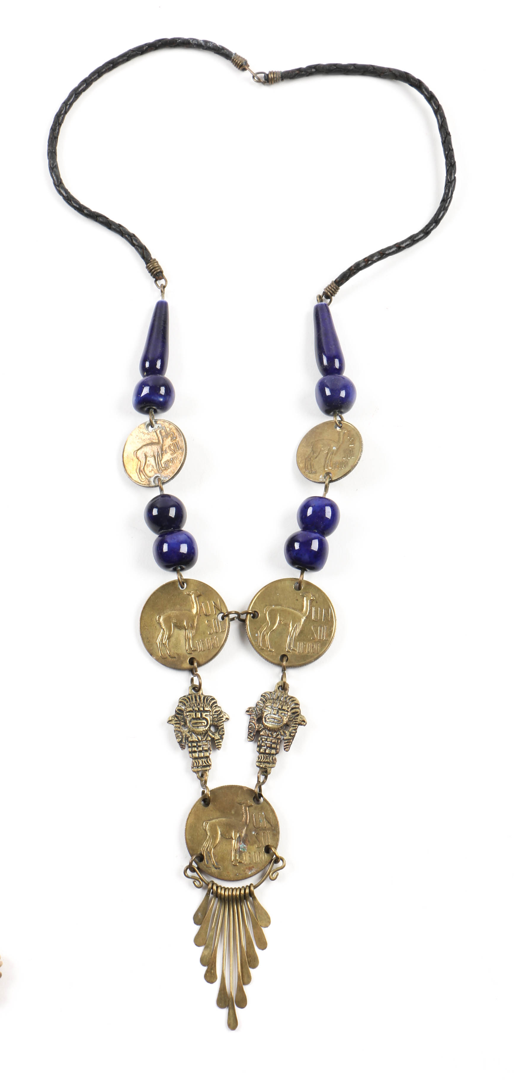 Grouping of Jewelry Including Necklace with Bronze Bull