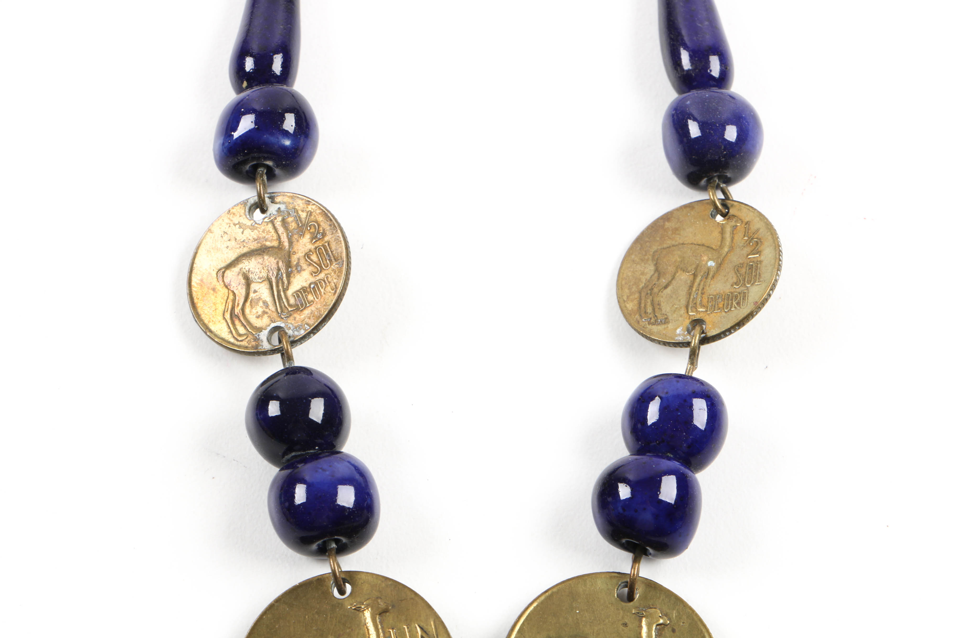 Grouping of Jewelry Including Necklace with Bronze Bull