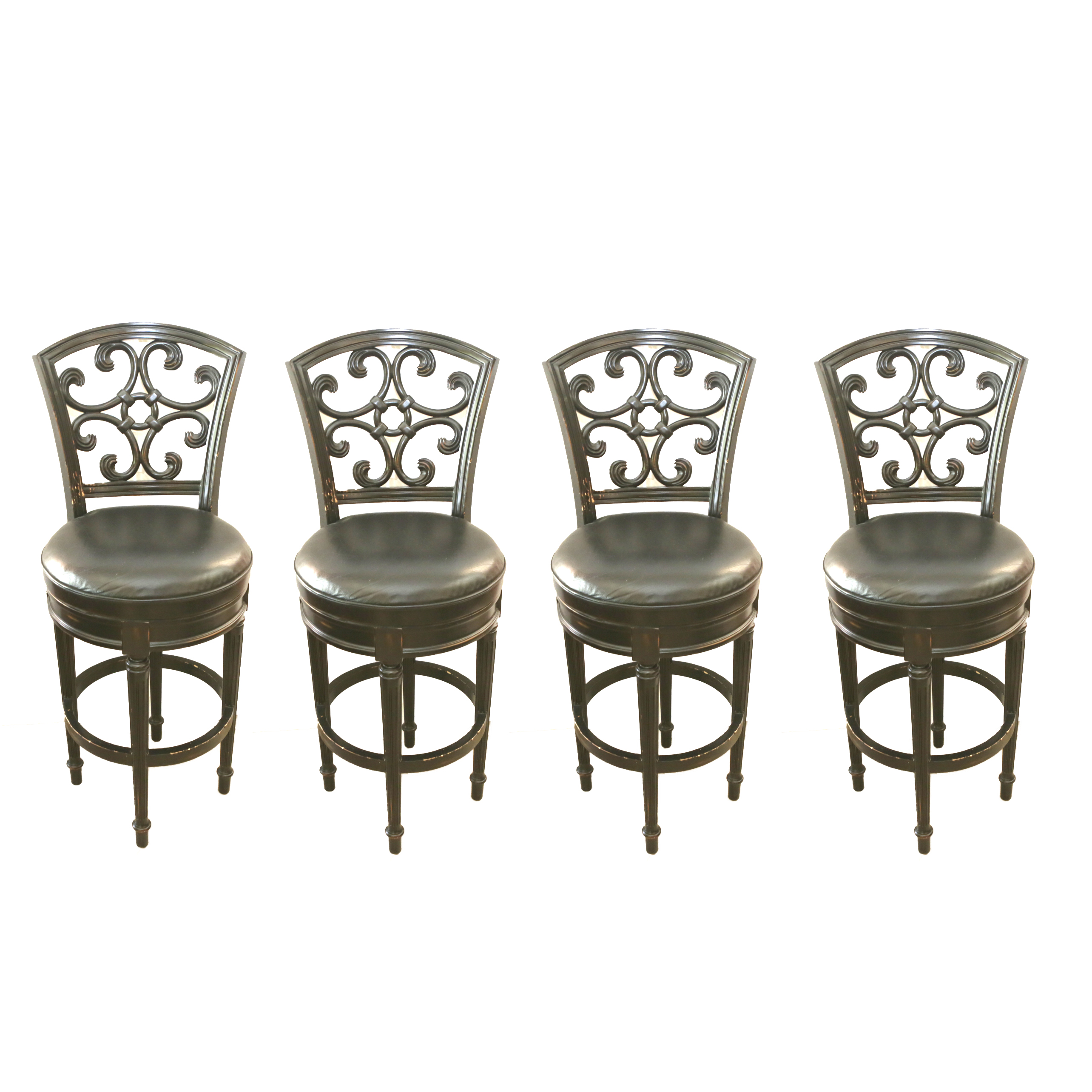 Swiveling Bar Stools with Leather Seats