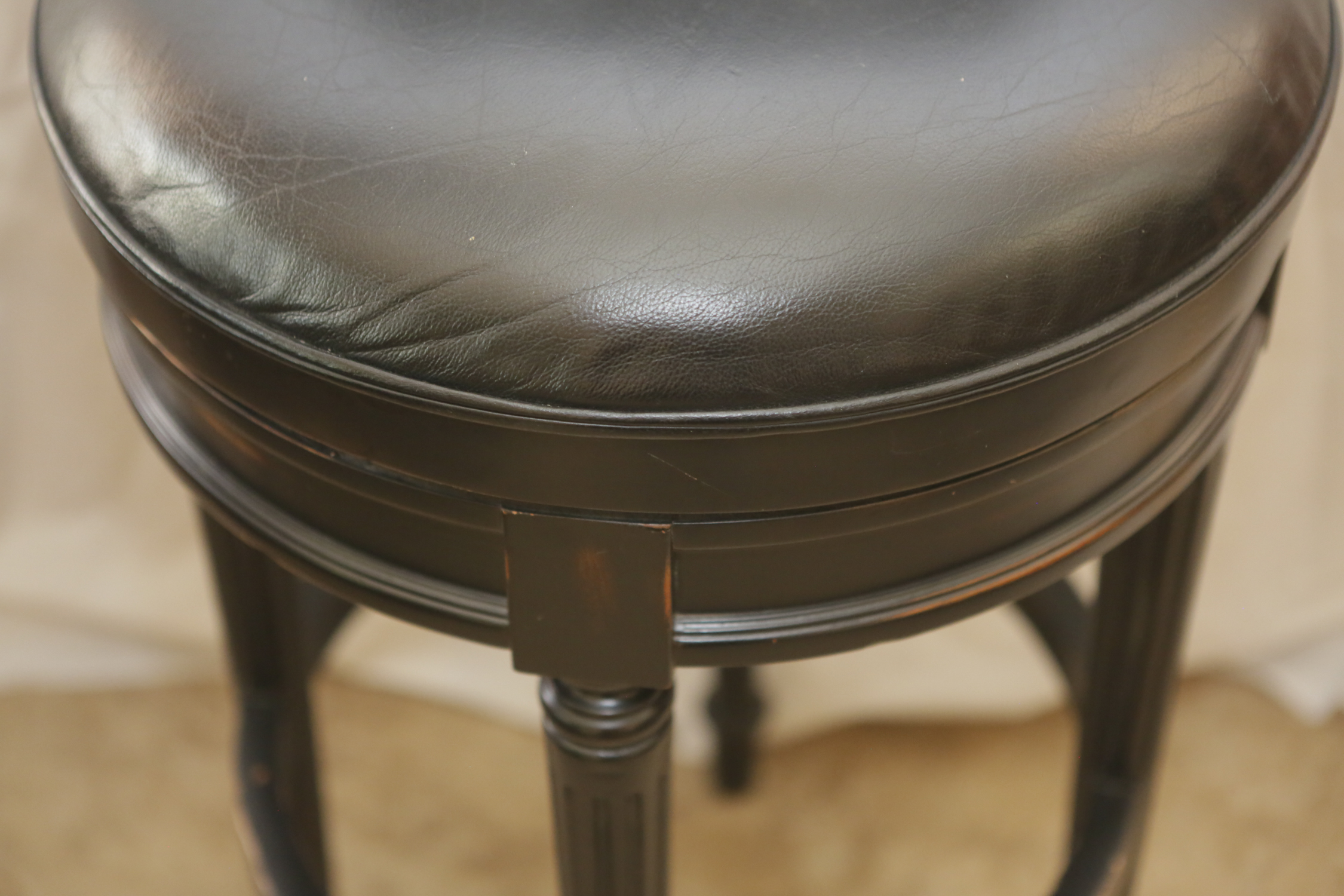 Swiveling Bar Stools with Leather Seats