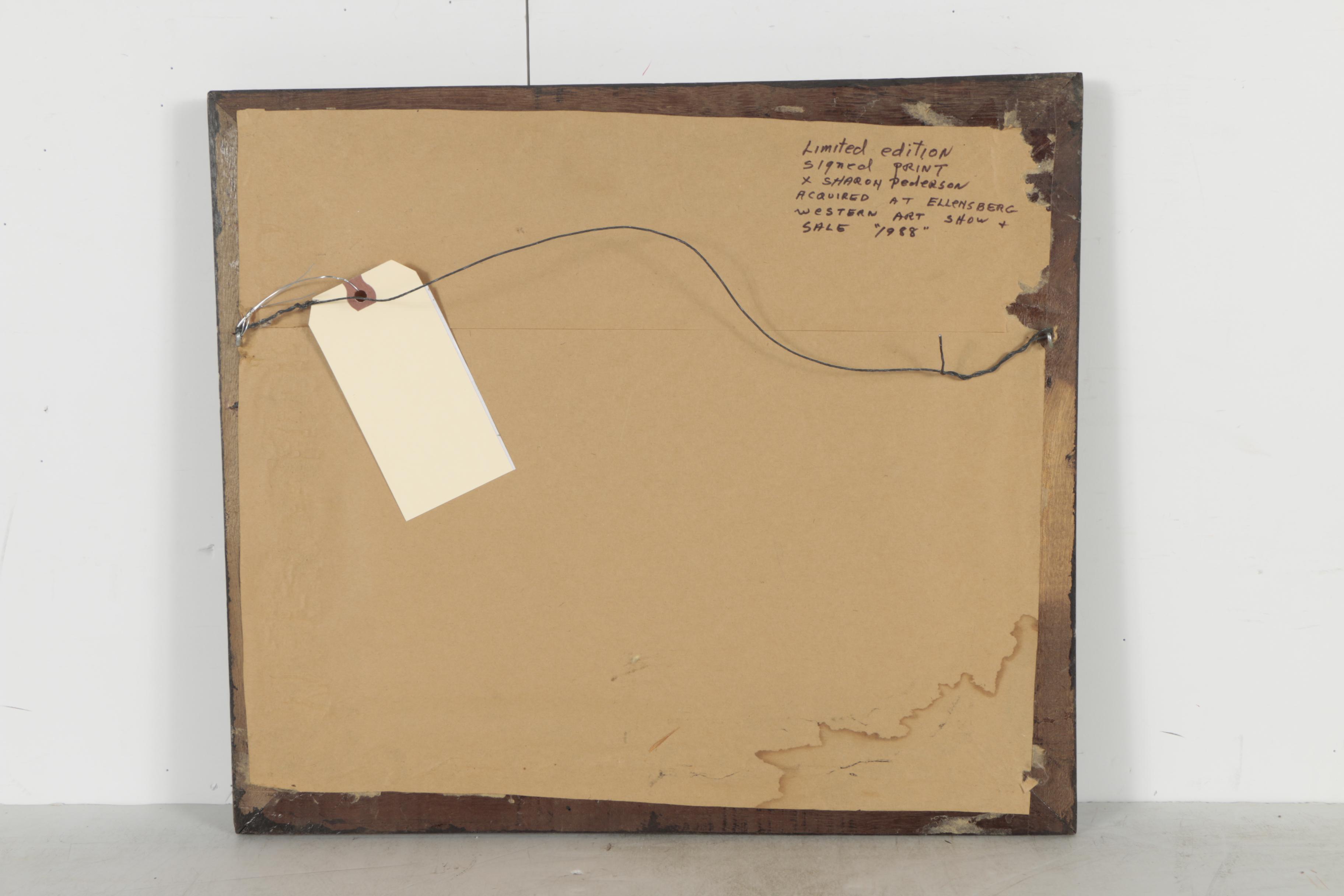 Sharon Pedersen 1980s Limited Edition Offset Lithograph of Taos Pueblo