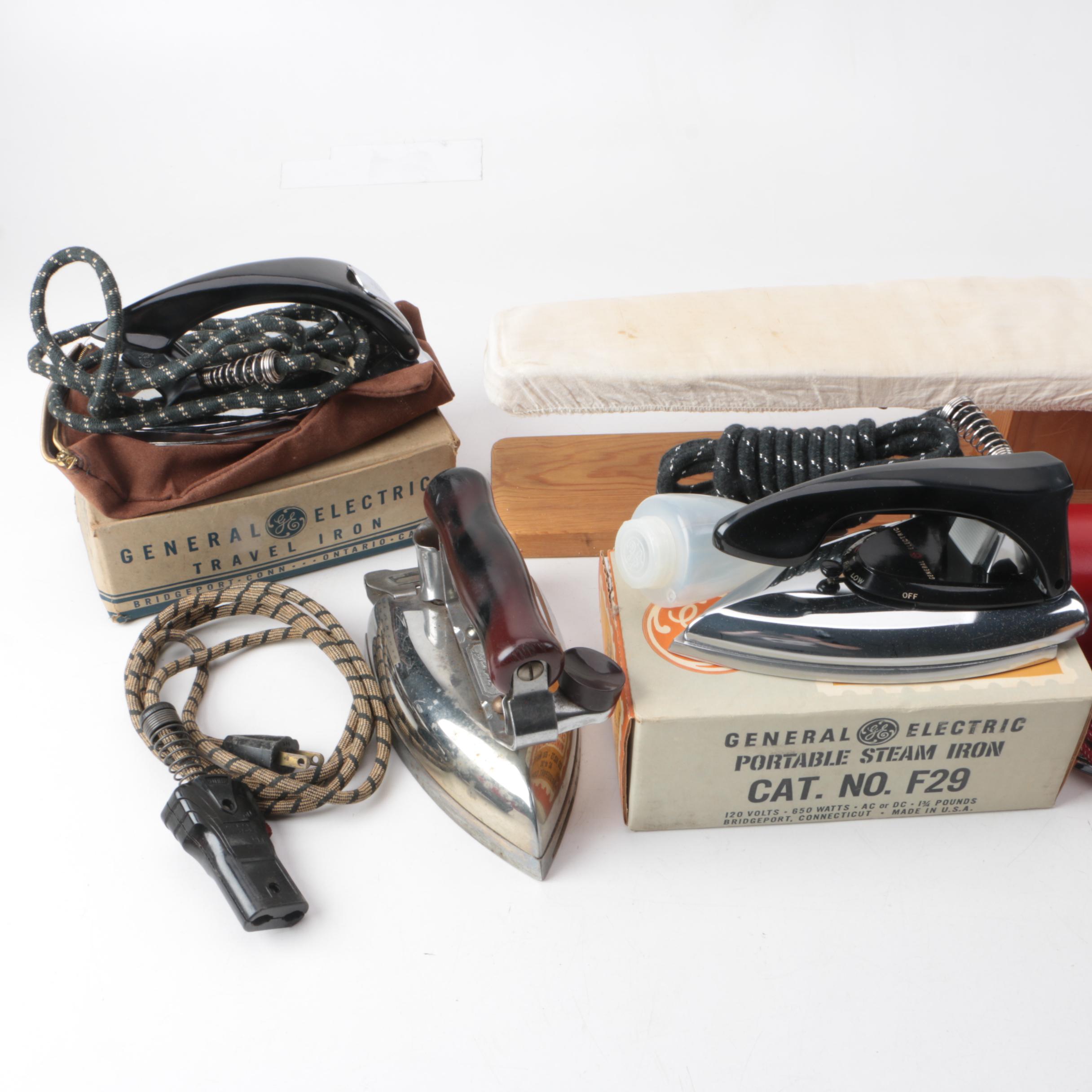 Vintage Clothing Irons Including General Electric