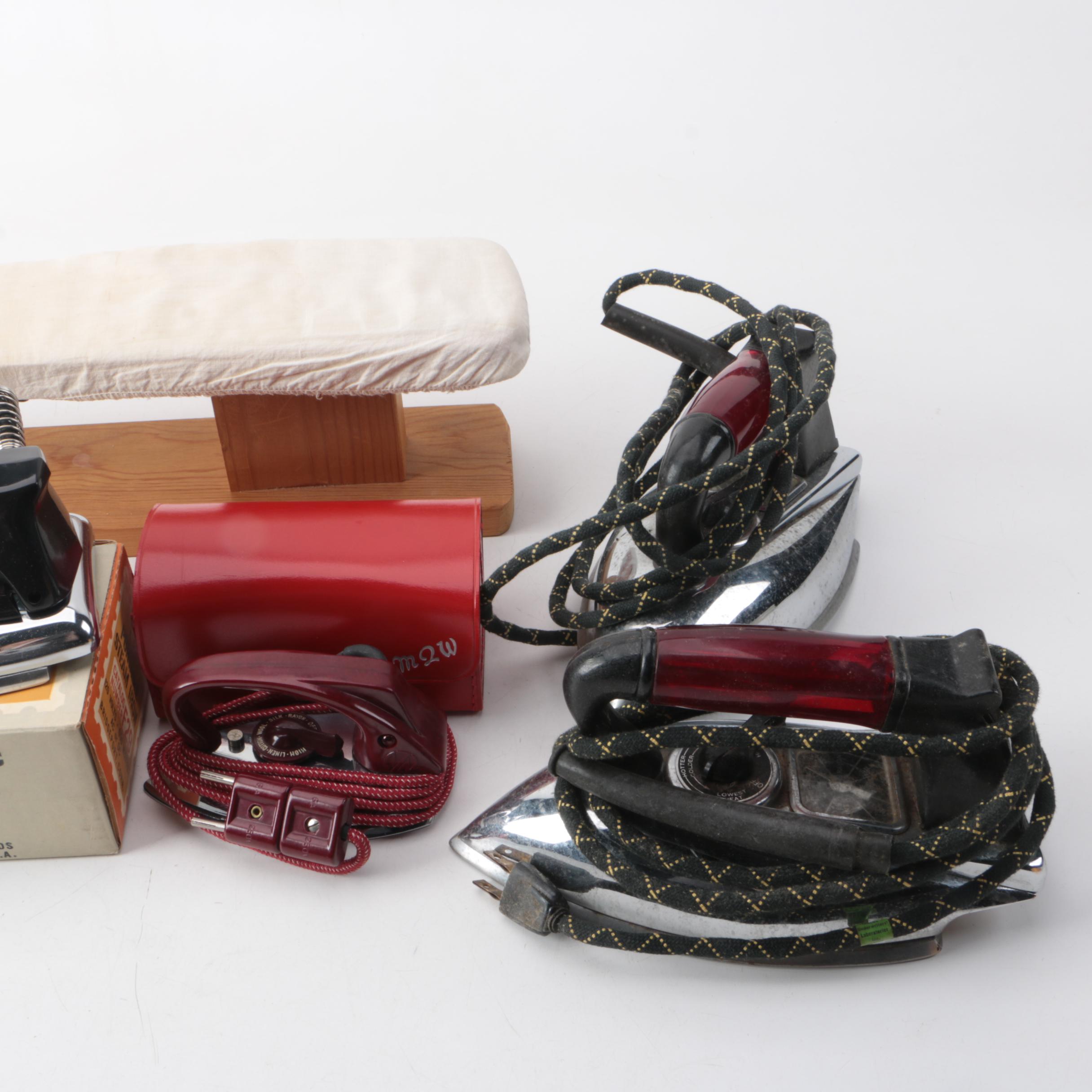 Vintage Clothing Irons Including General Electric