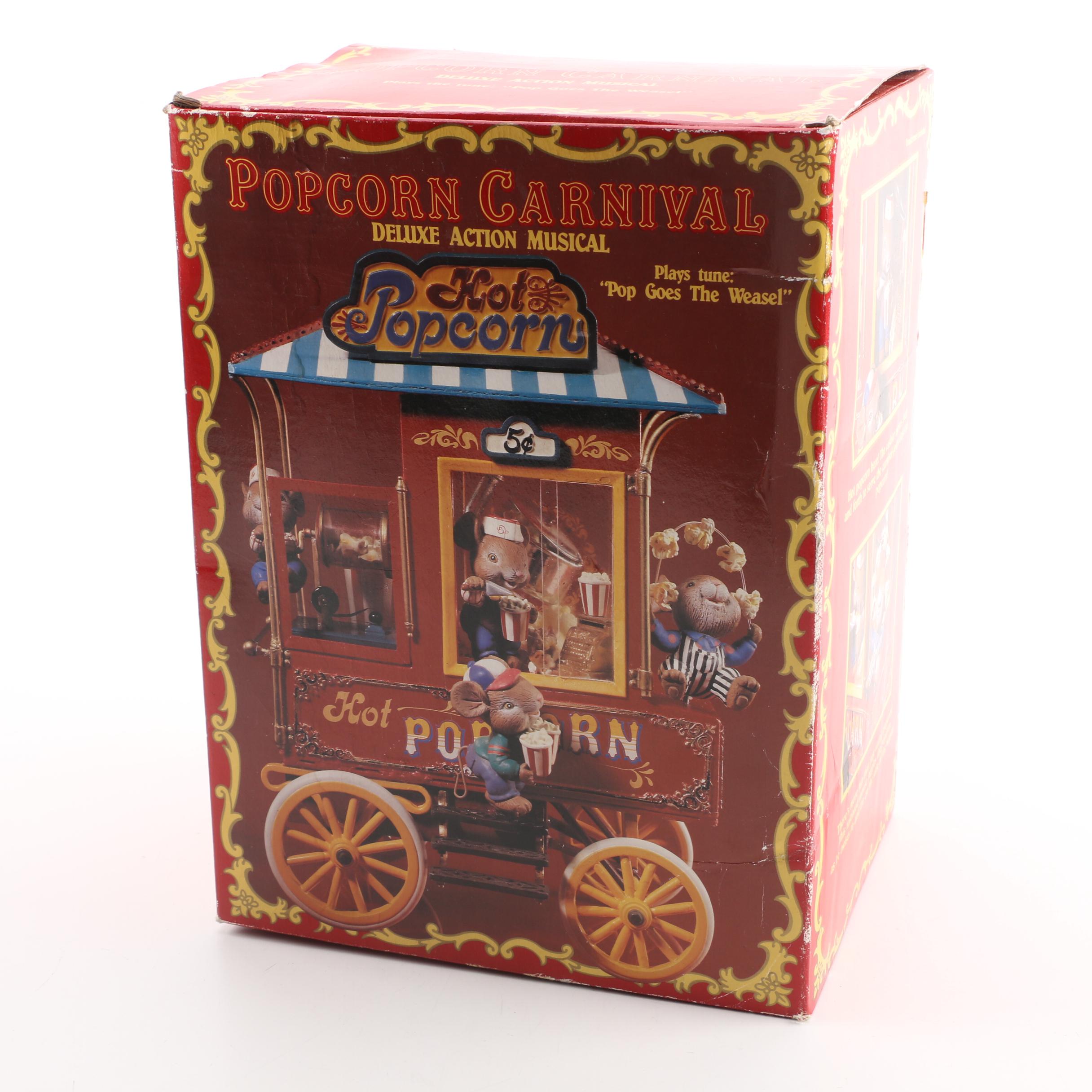 1992 Enesco Musical "Popcorn Carnival" Action Display