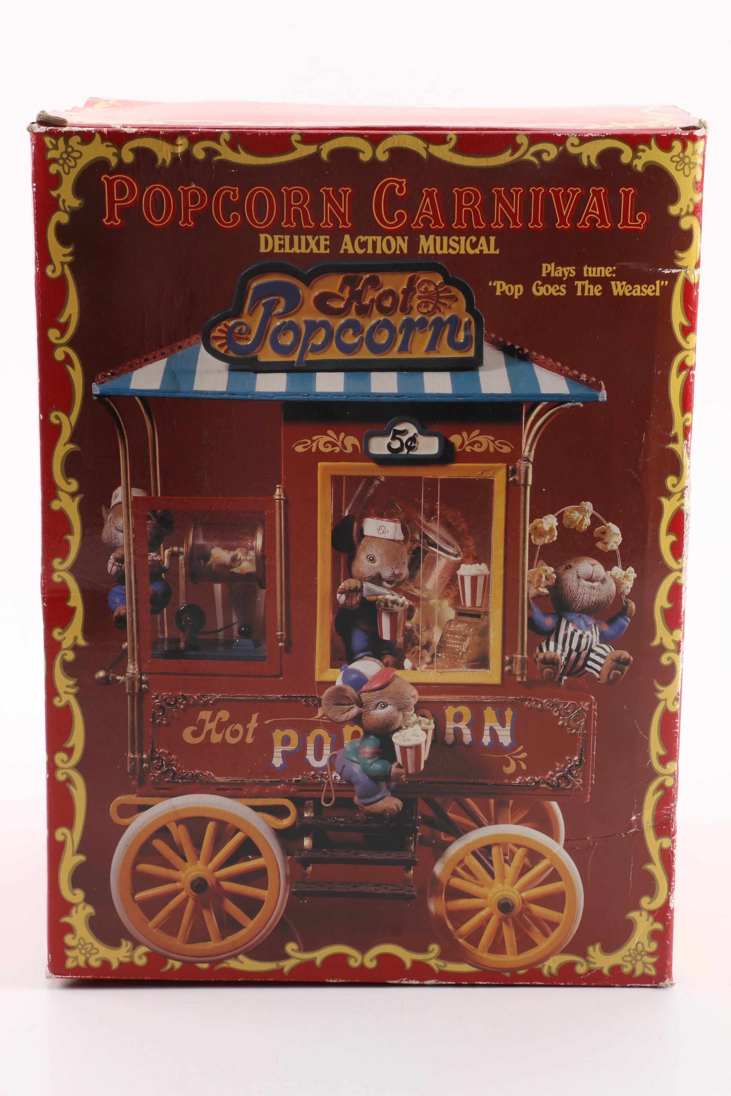 1992 Enesco Musical "Popcorn Carnival" Action Display