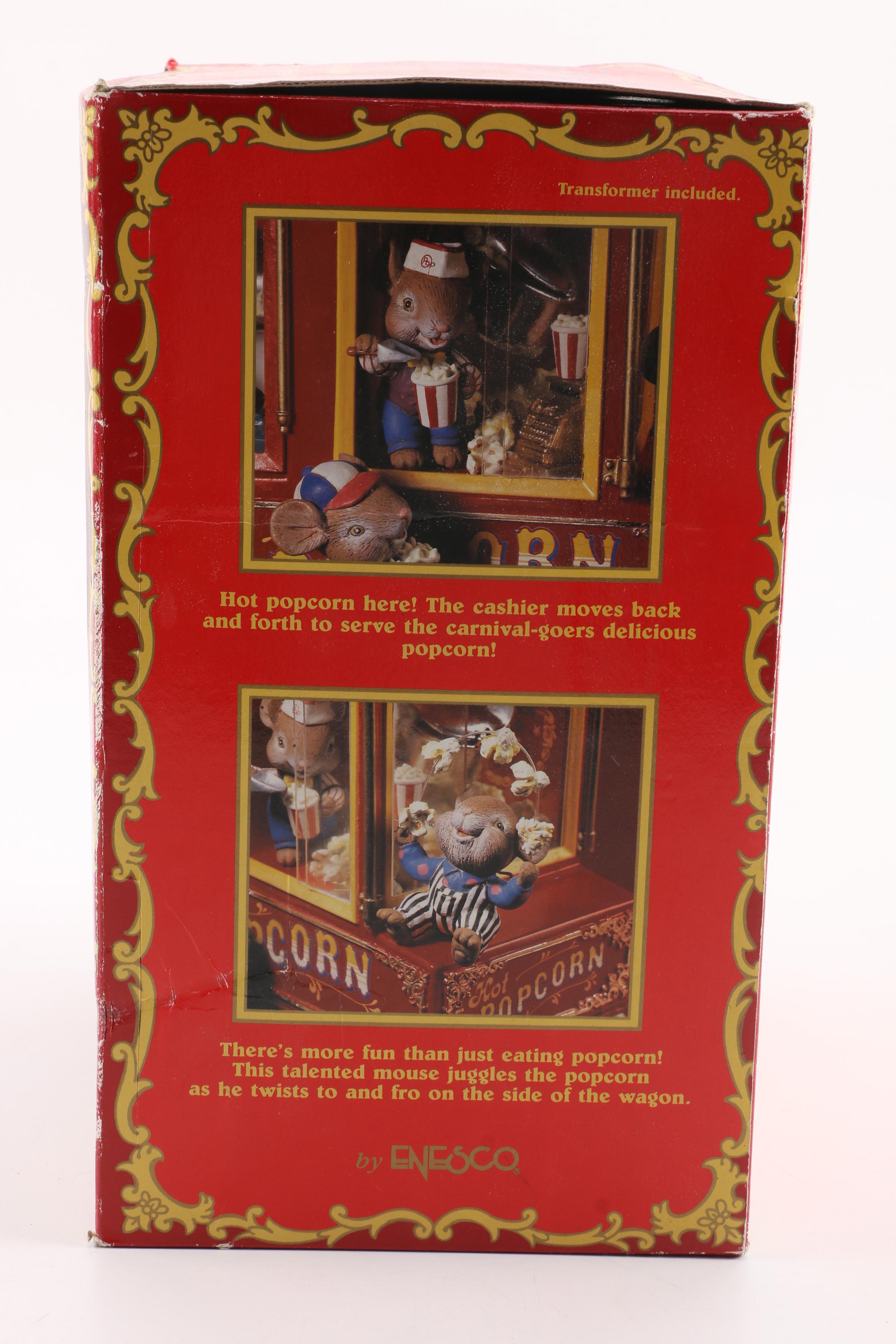 1992 Enesco Musical "Popcorn Carnival" Action Display
